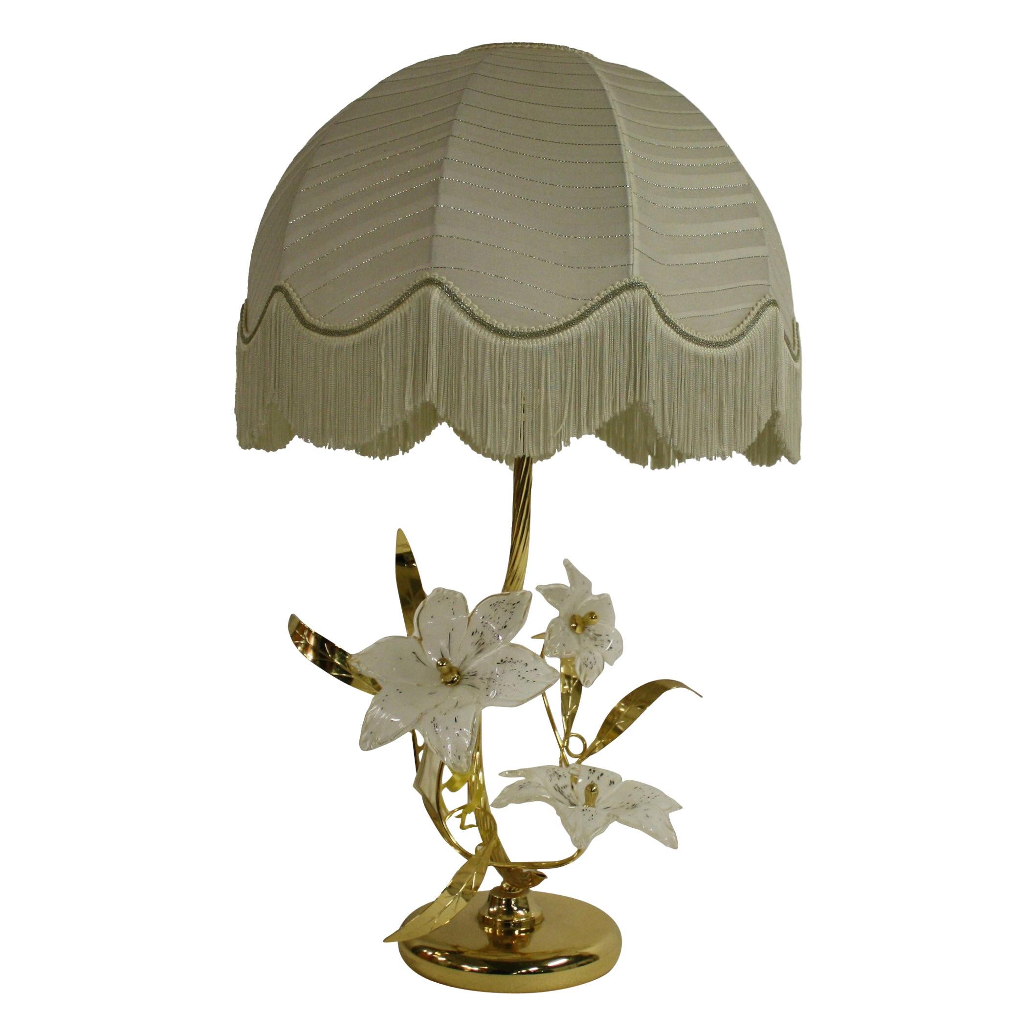 Murano Glass Flower Table Lamp, 1970s