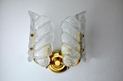 Murano glass flower wall lamp Italy 1970