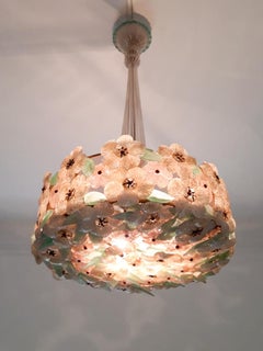Murano Glass Flowers Ceiling Lamp Chandelier by Barovier & Toso, 1950s