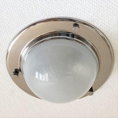 Murano Oplascent Glass Brass Fluch Mount oder Wandleuchte von Azucena Italien, 1960er Jahre