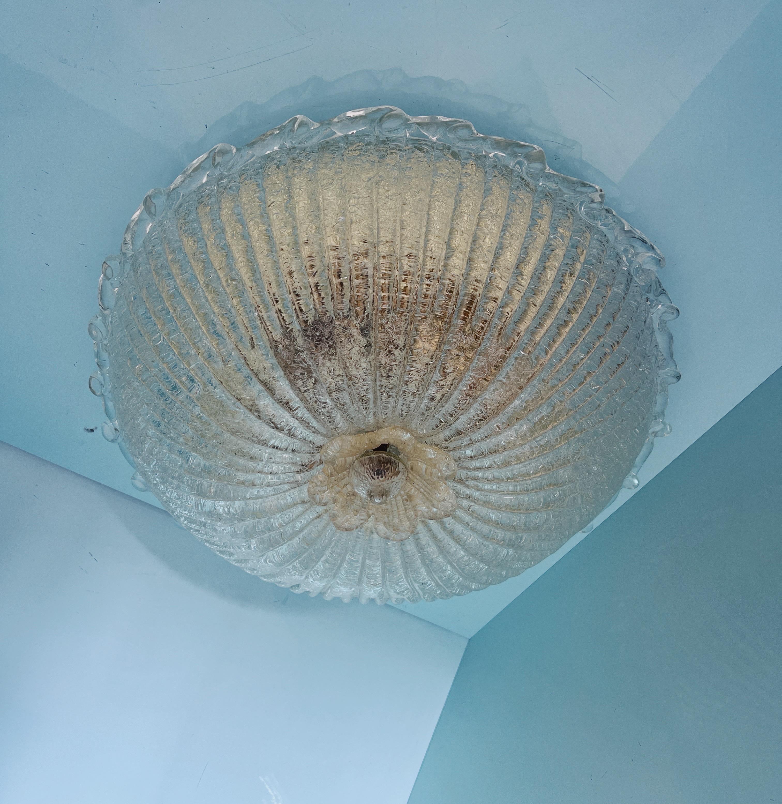 Italiano Lampada da incasso in vetro di Murano 1970 in vendita