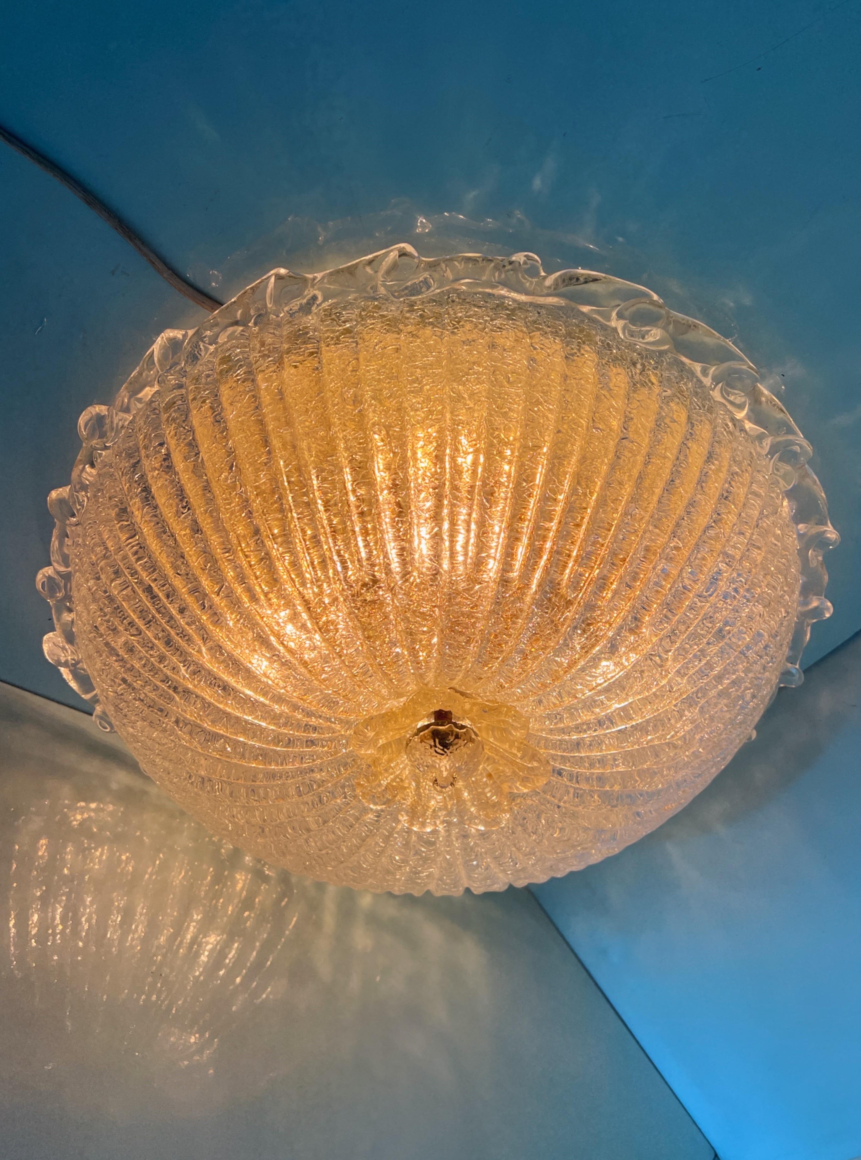 Lampada da incasso in vetro di Murano 1970 In condizioni buone in vendita a Palermo, PA