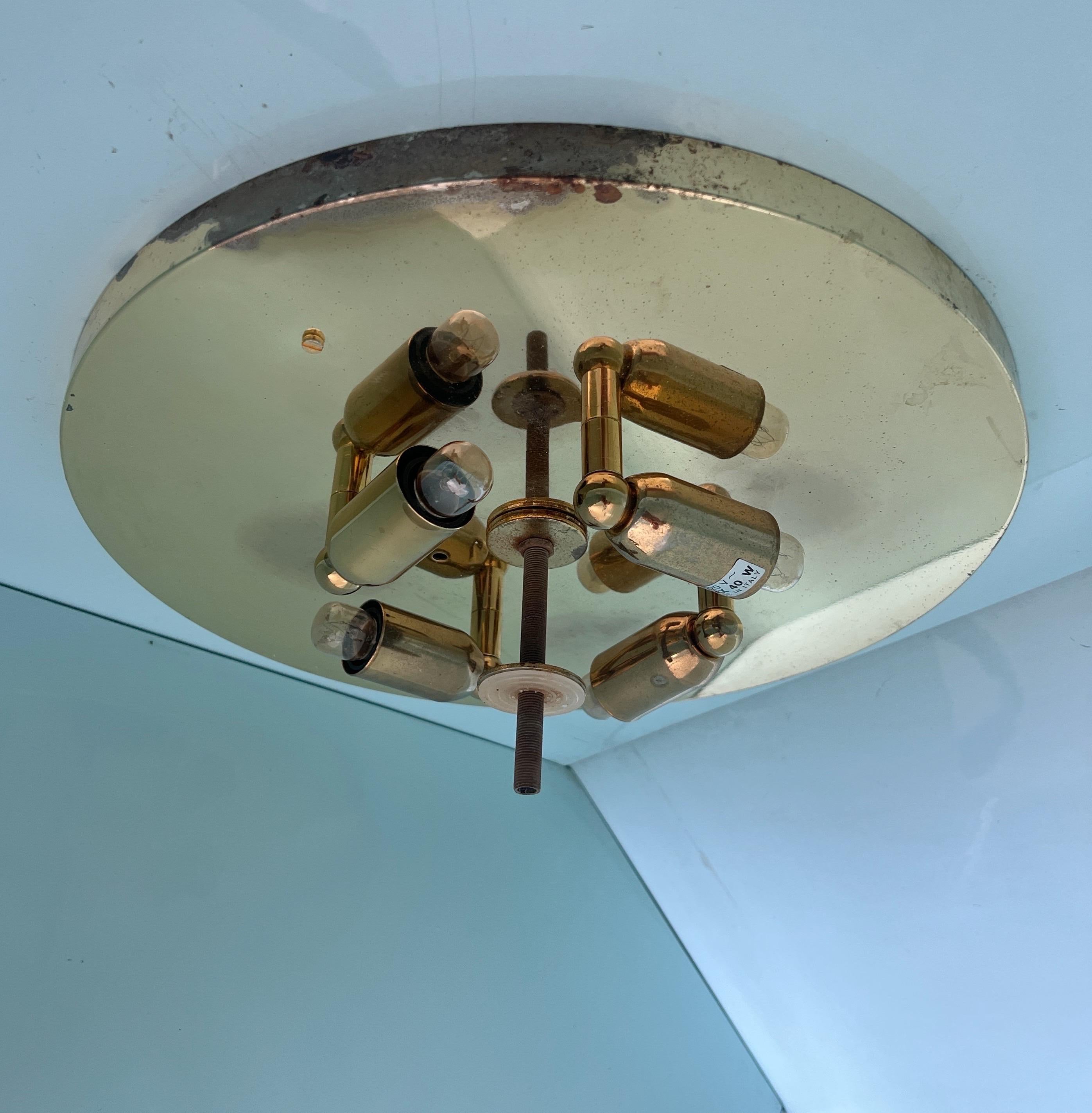 Metallo Lampada da incasso in vetro di Murano 1970 in vendita