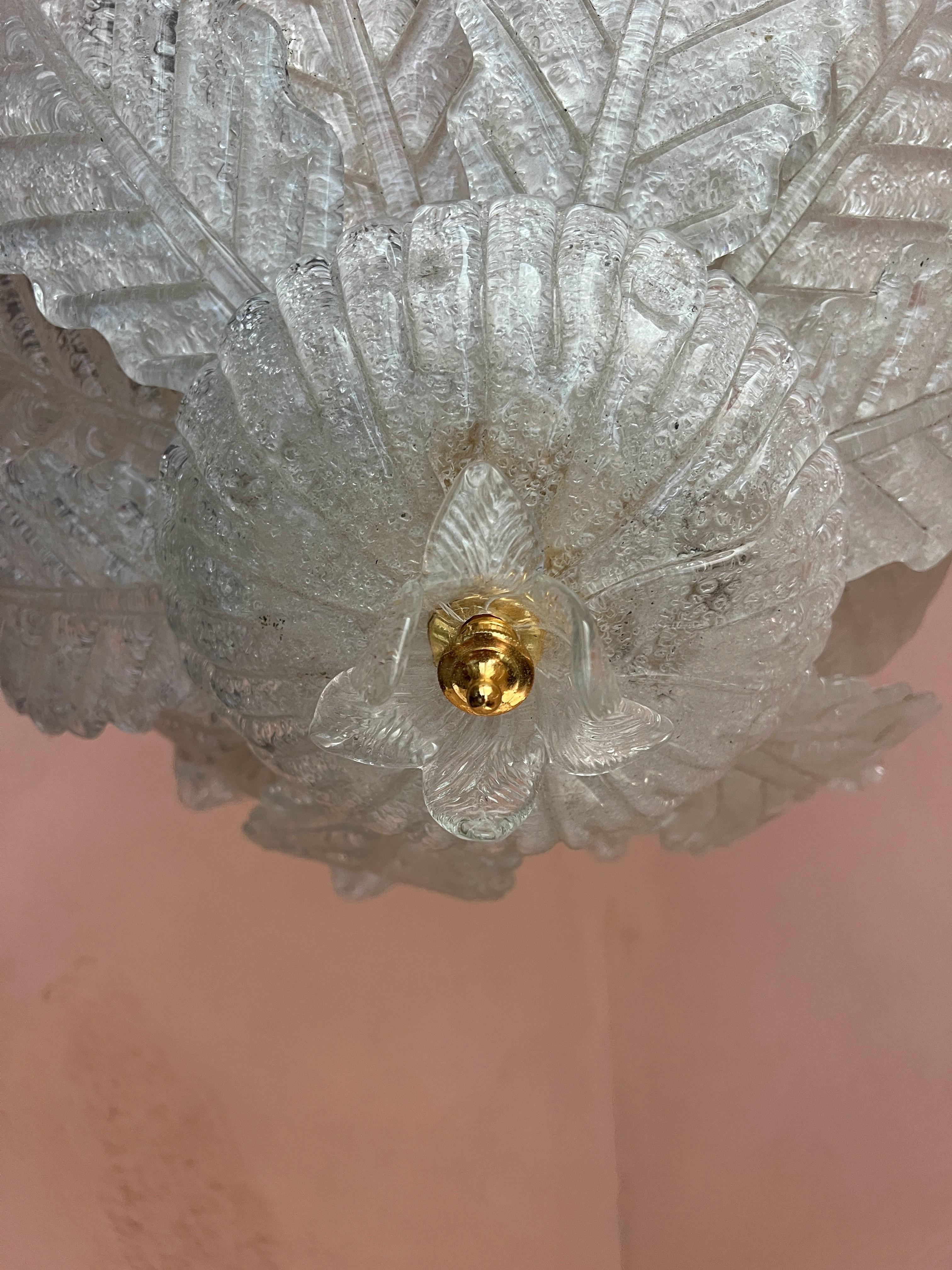 Empotrable de cristal de Murano de Barovier & Toso Moderno de mediados de siglo Italia Años 80 siglo XX en venta