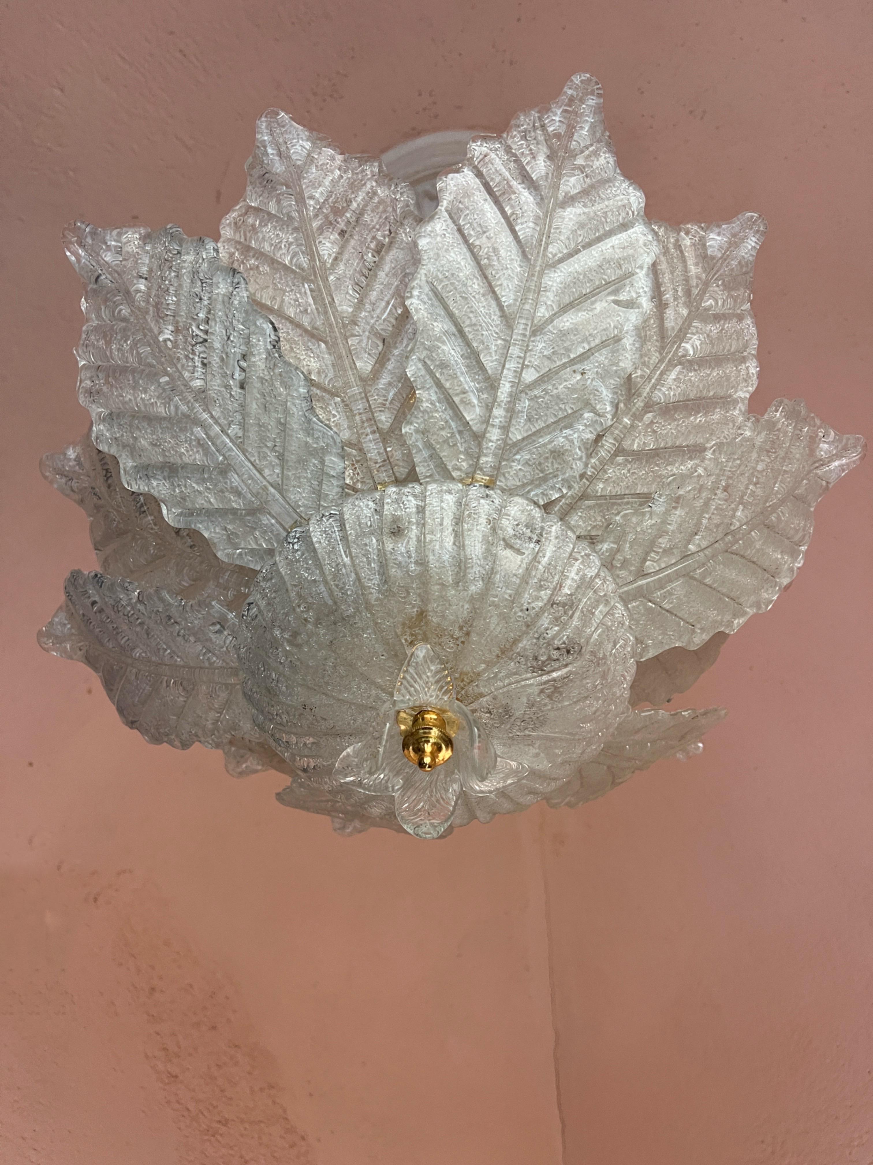 Empotrable de cristal de Murano de Barovier & Toso Moderno de mediados de siglo Italia Años 80 Metal en venta