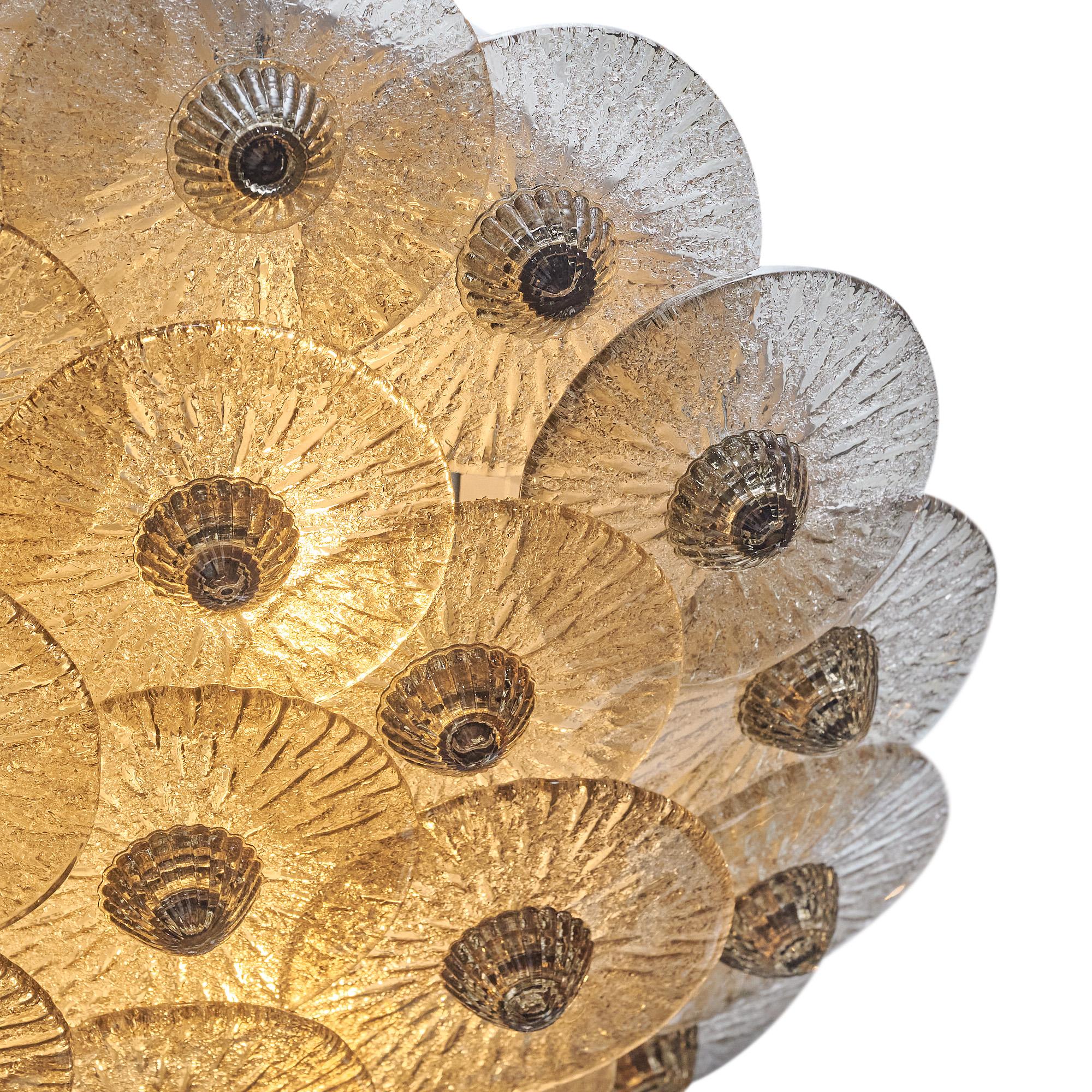 Mid-Century moderno Lampada da incasso in vetro di Murano di Carlo Nason in vendita