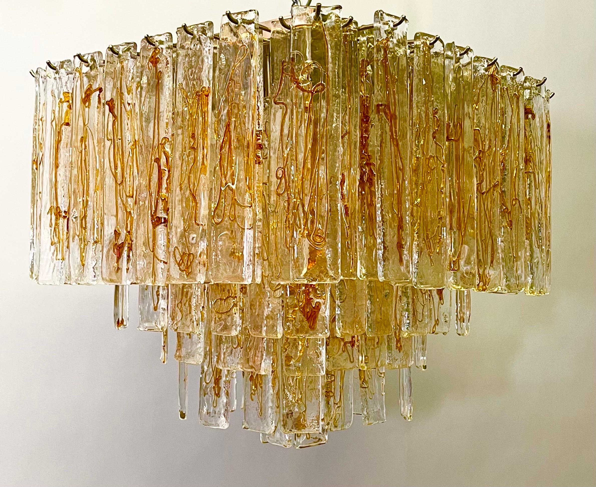 Murano Glass Flush Mount by Venini or Mazzega, circa 1960s For Sale 3