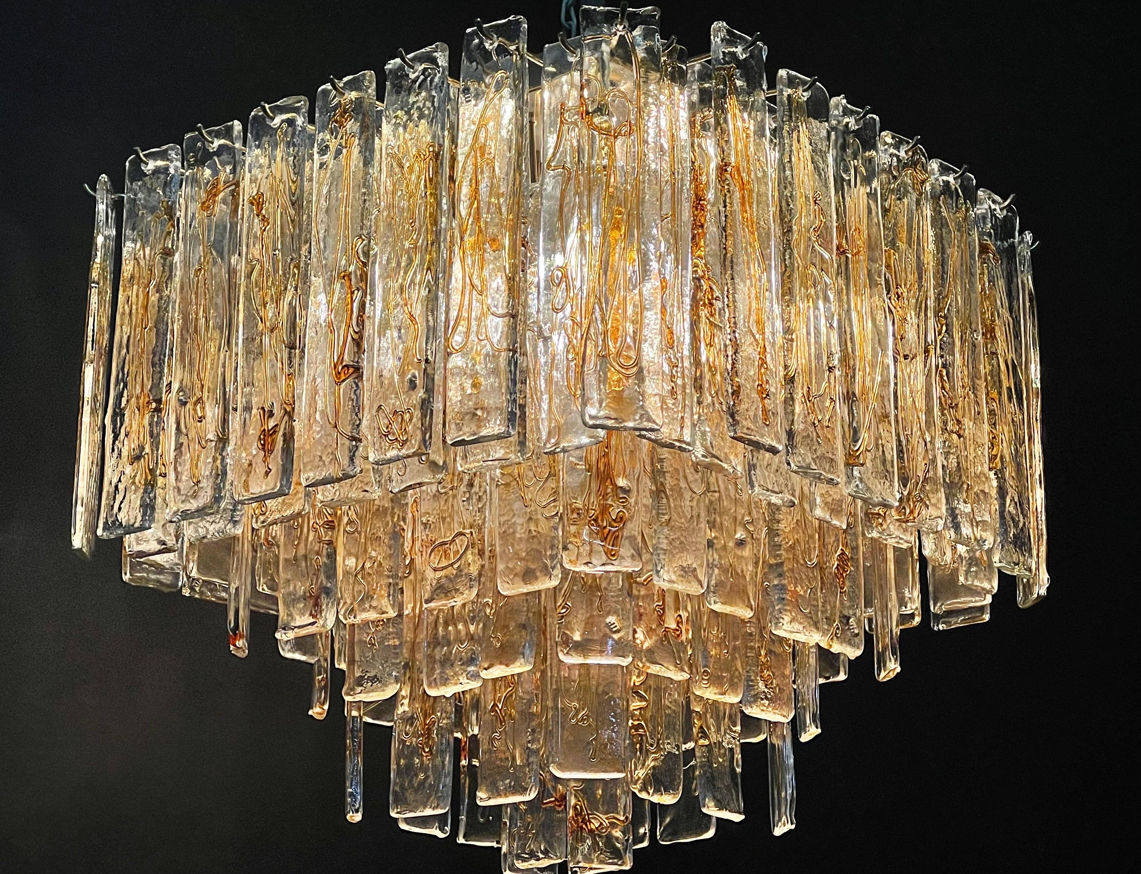 Mid-Century Modern Murano Glass Flush Mount by Venini or Mazzega, circa 1960s For Sale