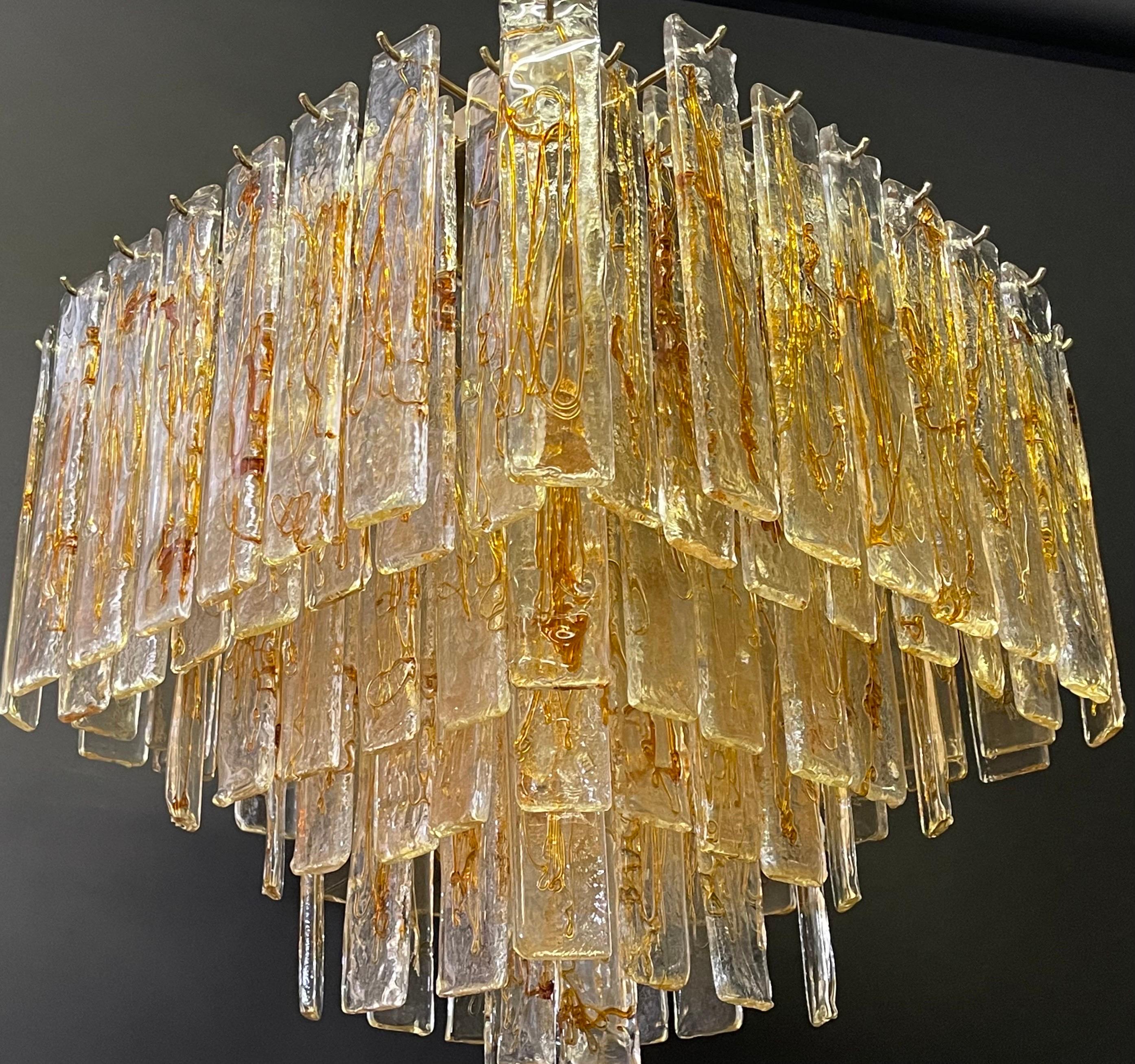 italien Plafonnier en verre de Murano par Venini ou Mazzega, vers les années 1960 en vente