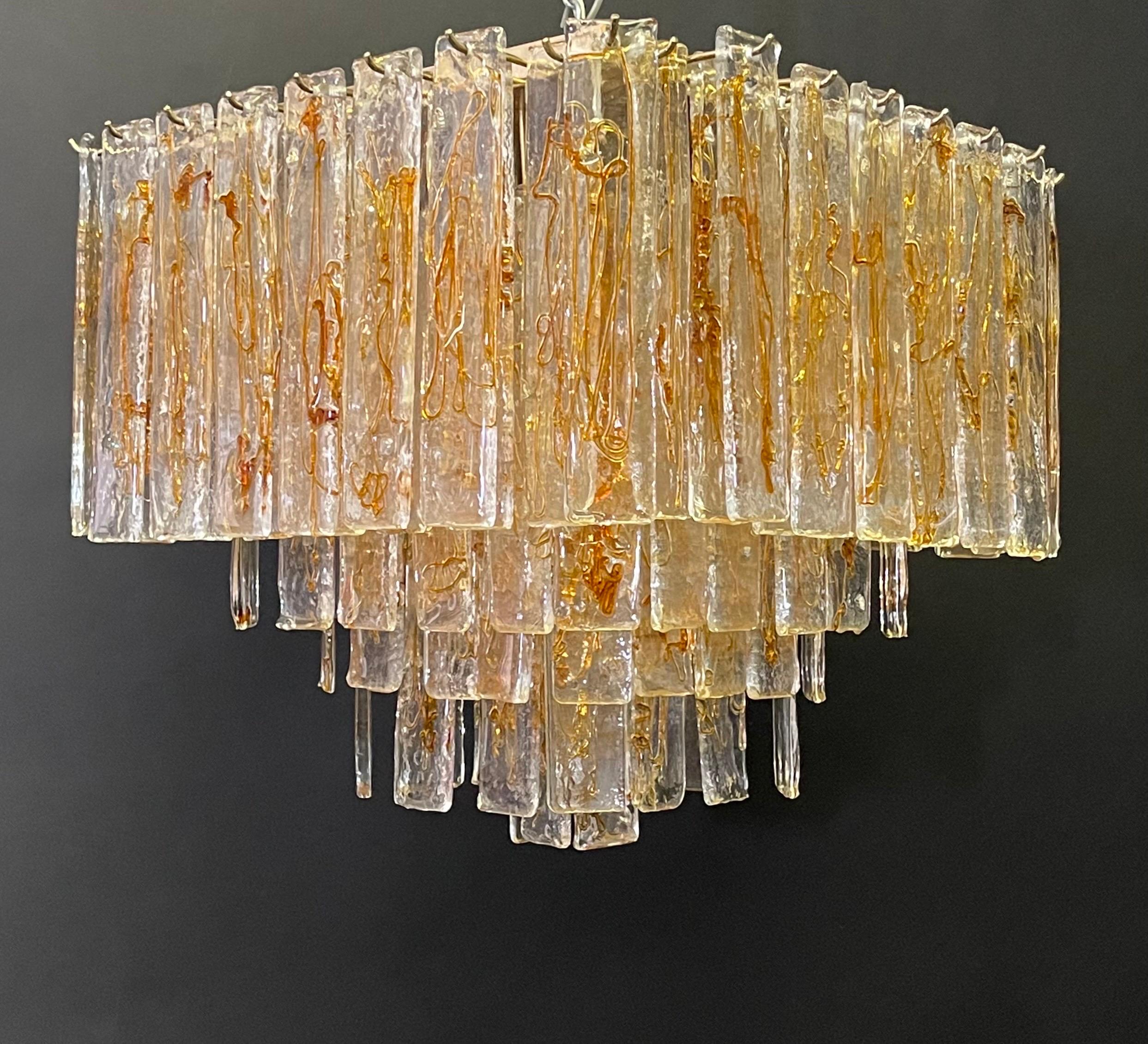 Doré Plafonnier en verre de Murano par Venini ou Mazzega, vers les années 1960 en vente