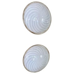 Monture affleurante en verre de Murano par Vetri 40cm, Italie, fin des années 1970