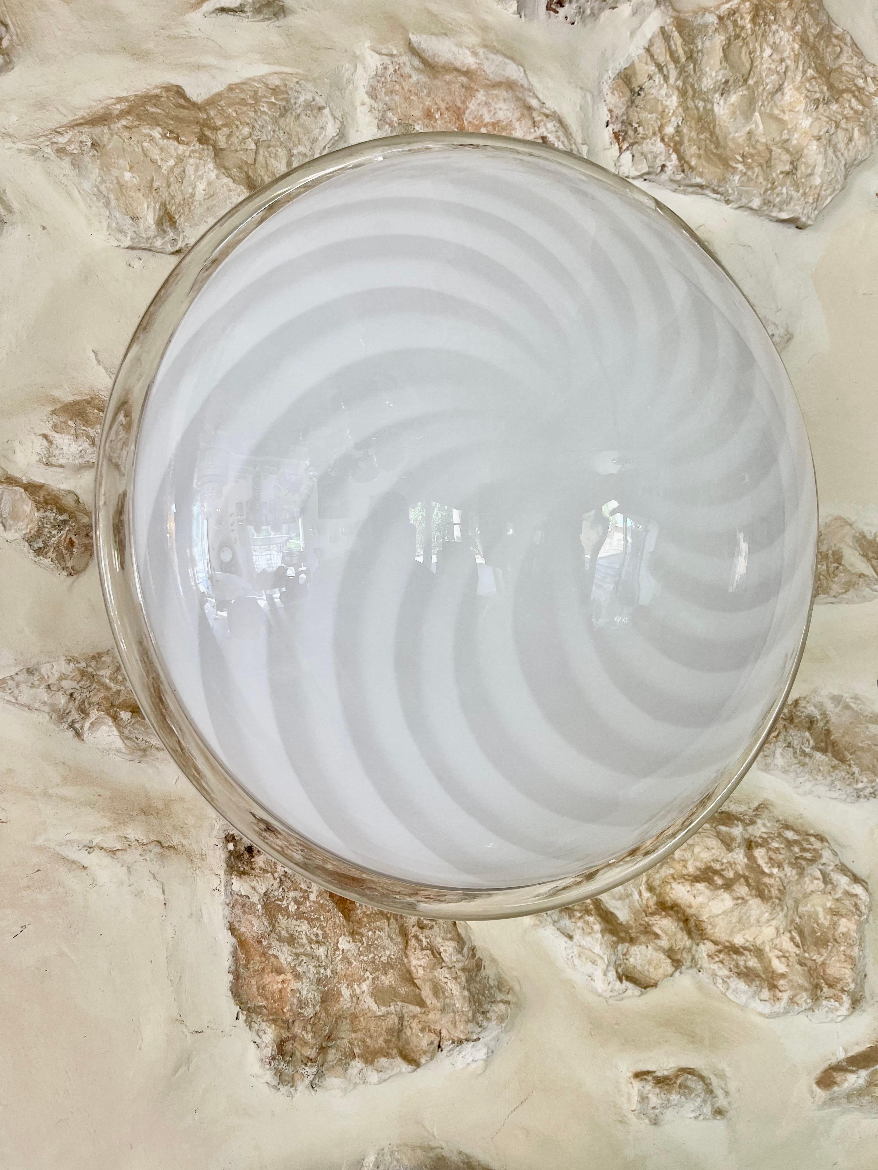 Empotrable de cristal de Murano de Vetri 40cm, Italia, finales de los 70 Moderno de mediados de siglo