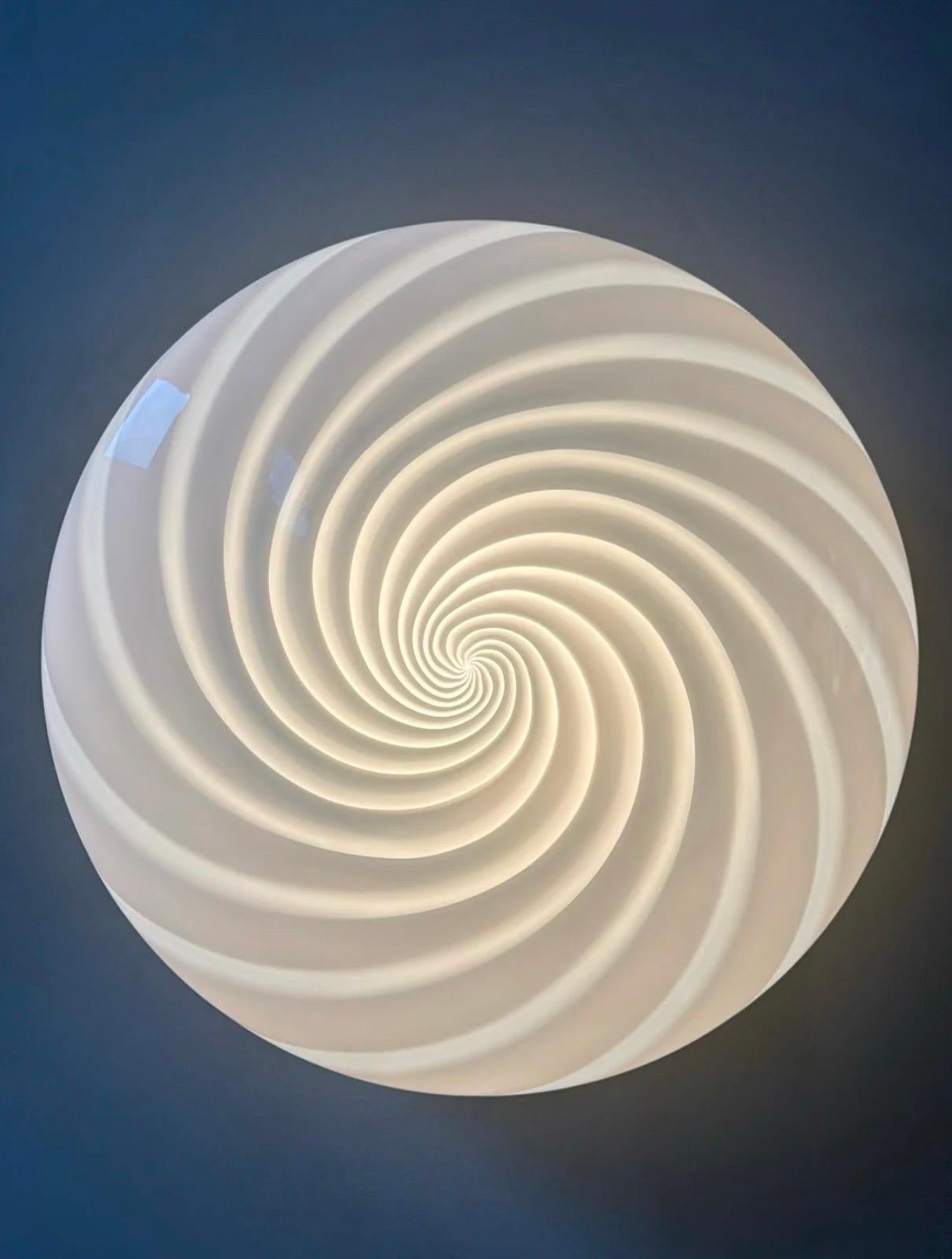 Empotrable de cristal de Murano de Vetri 40cm, Italia, finales de los 70 Italiano