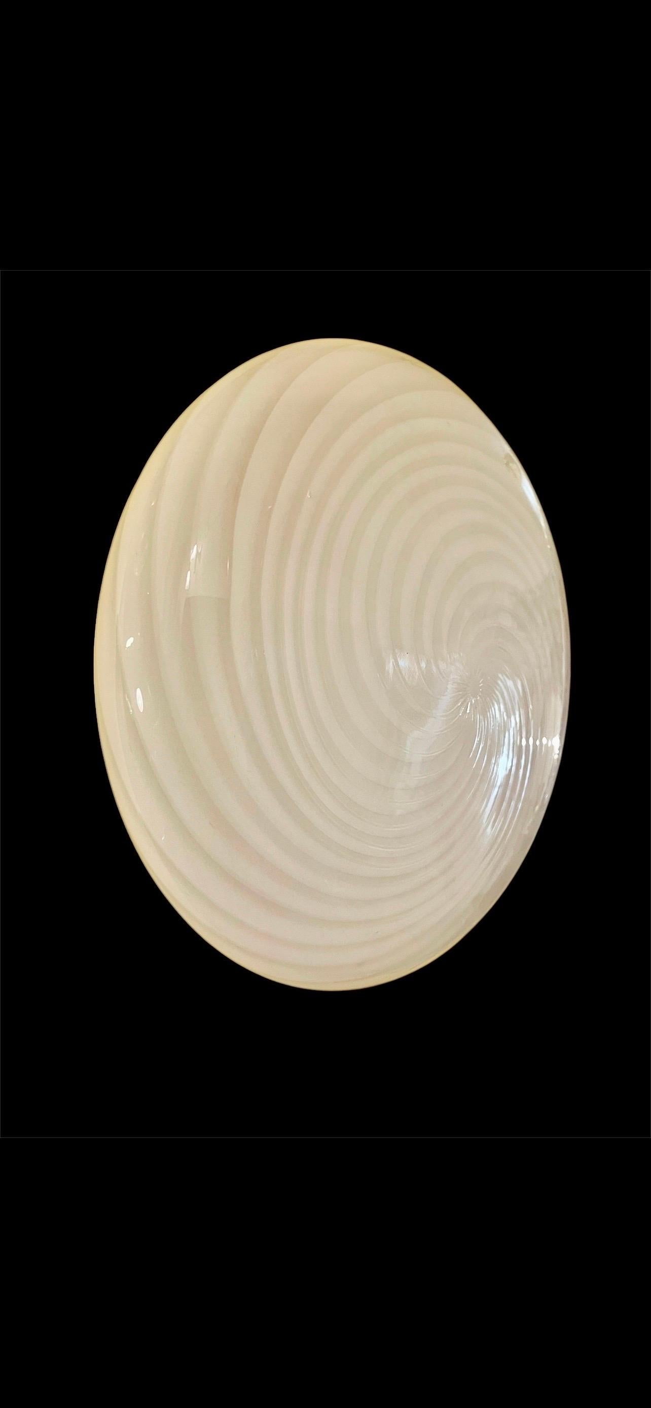 Mid-Century Modern Monture affleurante en verre de Murano par Vetri 40cm, Italie, fin des années 1970 en vente