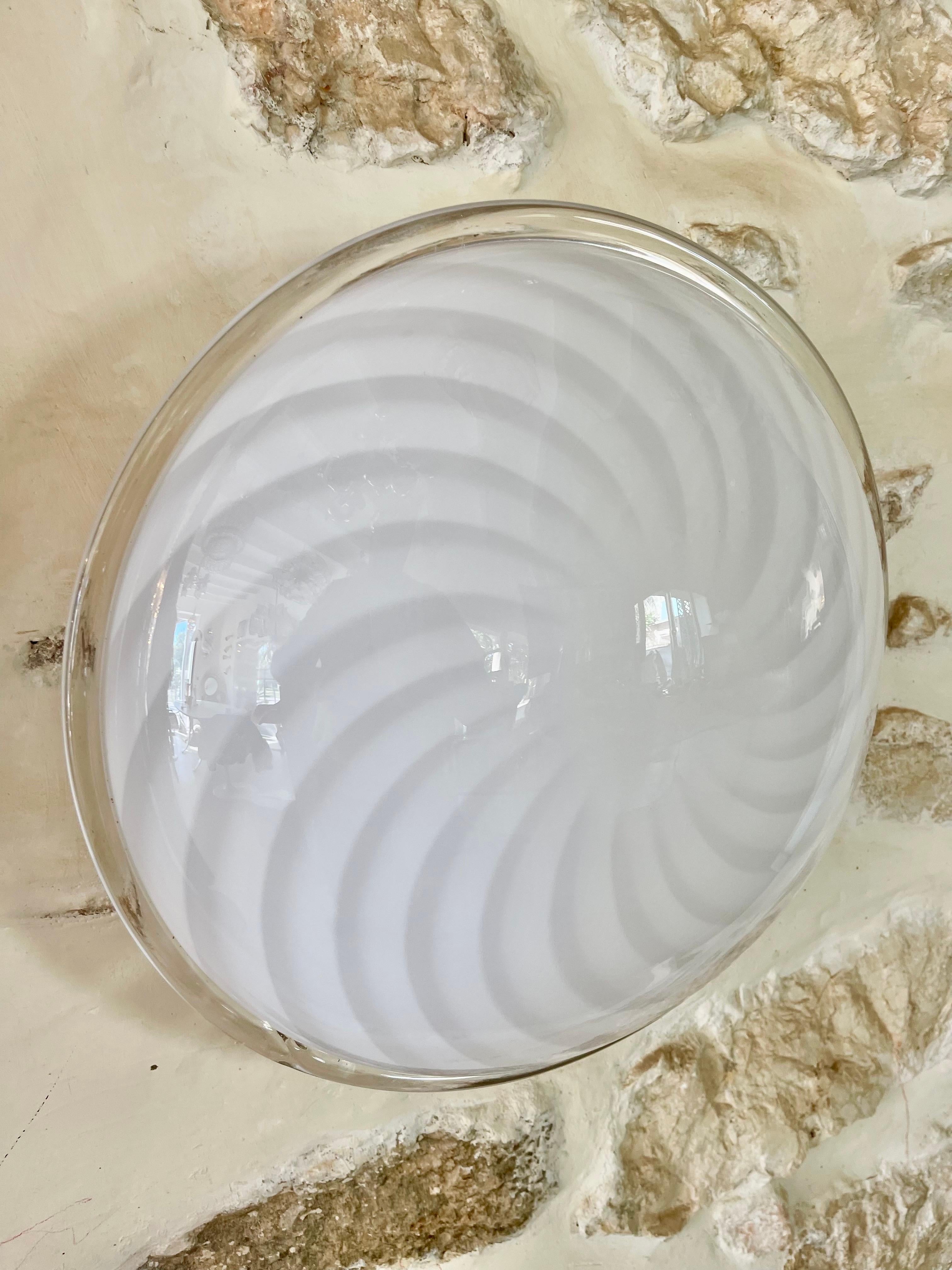 Empotrable de cristal de Murano de Vetri 40cm, Italia, finales de los 70 finales del siglo XX