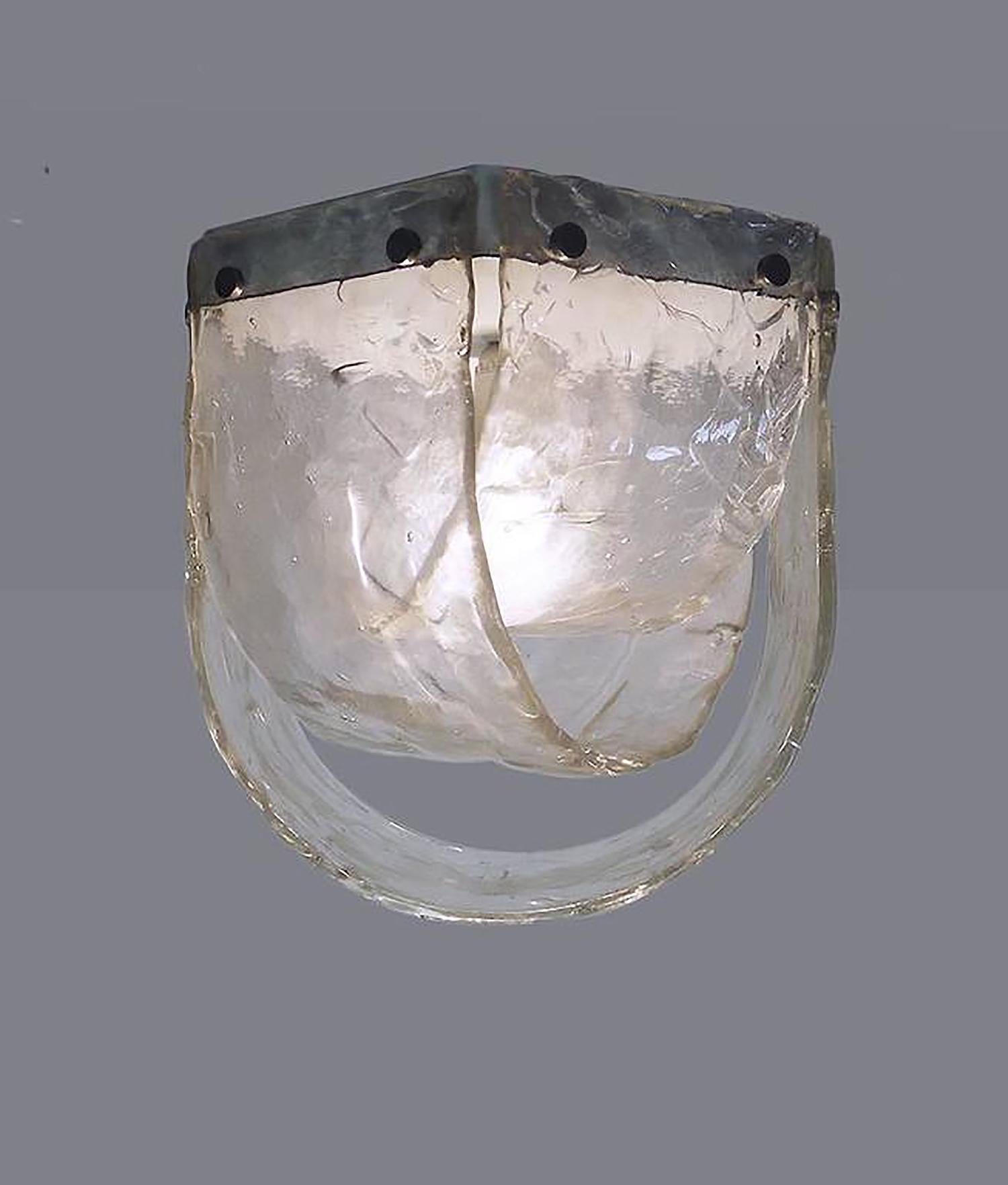 Mid-Century Modern Murano Glass Flush Mount Ceiling Light by Carlo Nason for Mazzega For Sale