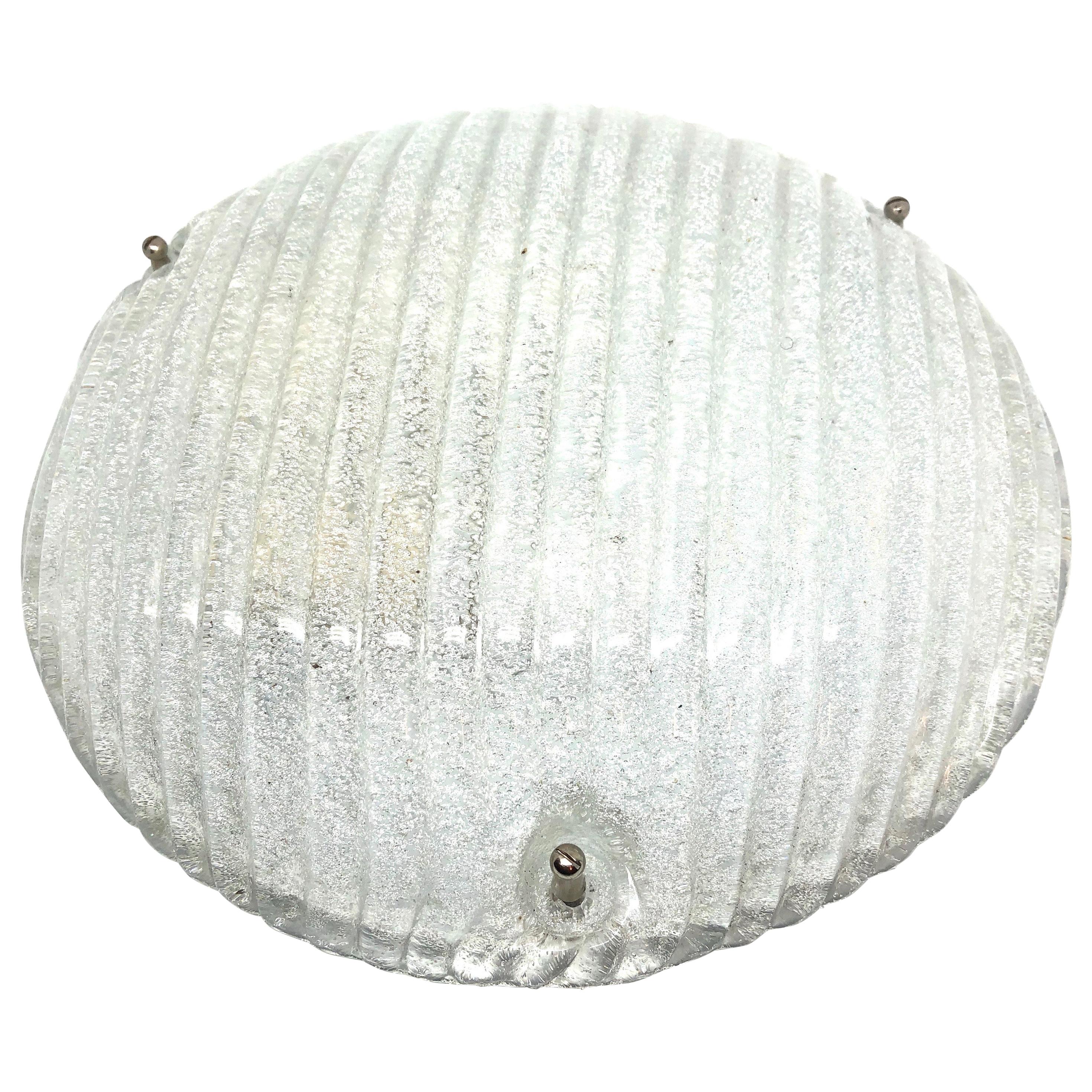 Murano Glass Flush Mount Ceiling Light by Eglo Leuchten, Austria, 1970s