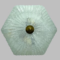 Murano Glass Flush Mount Ceiling Light by Honsel Leuchten, Germany, 1970s