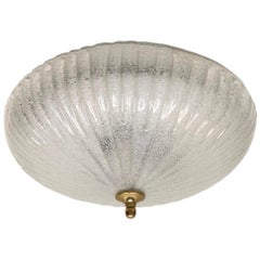 Murano Glass Flush Mount Ceiling Light by Honsel Leuchten, Germany, 1970s