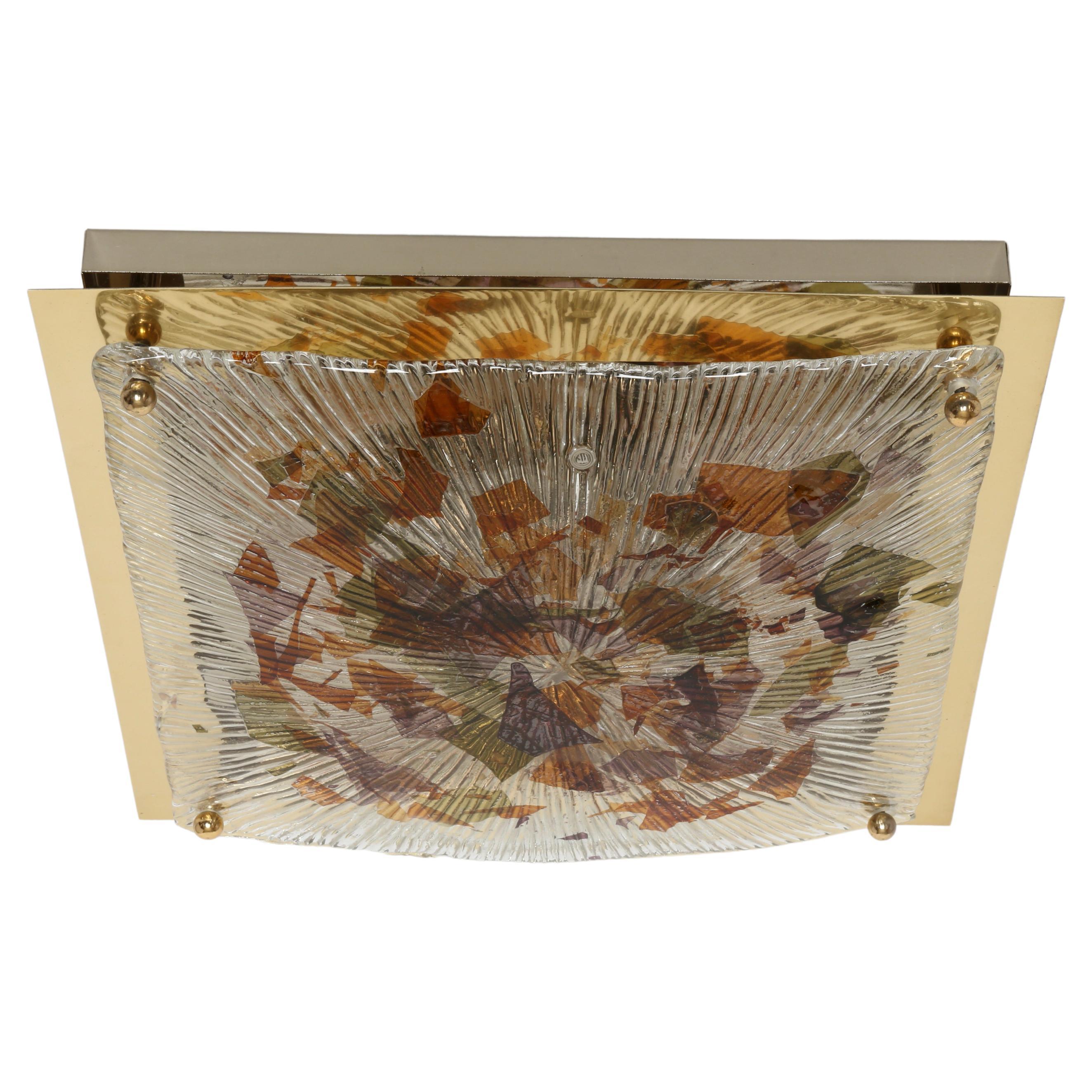 Murano glass flush mount ceiling light by La Murrina For Sale