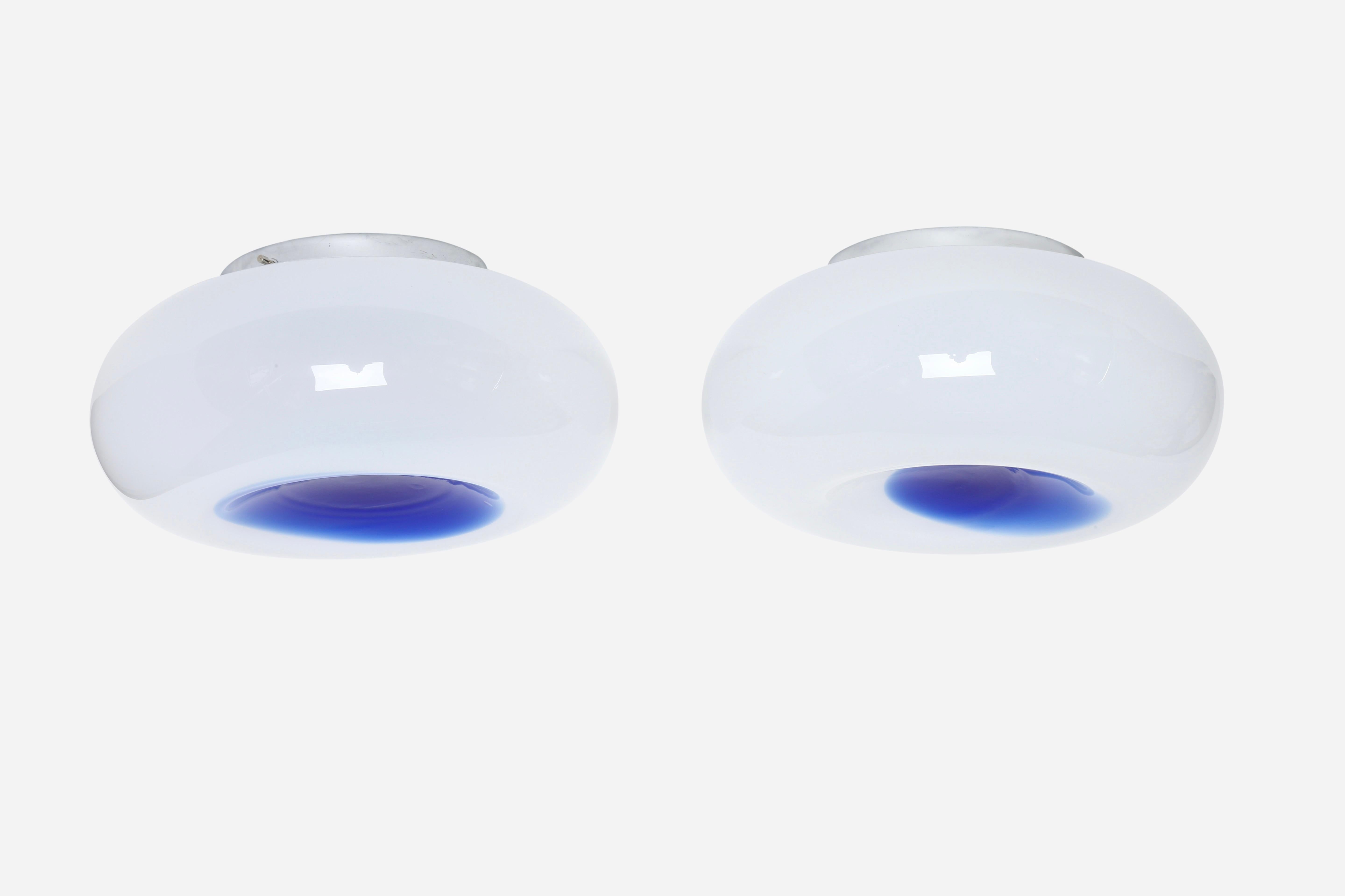 Mid-Century Modern Plafonnier à encastrer en verre de Murano, Italie vers les années 1960 en vente