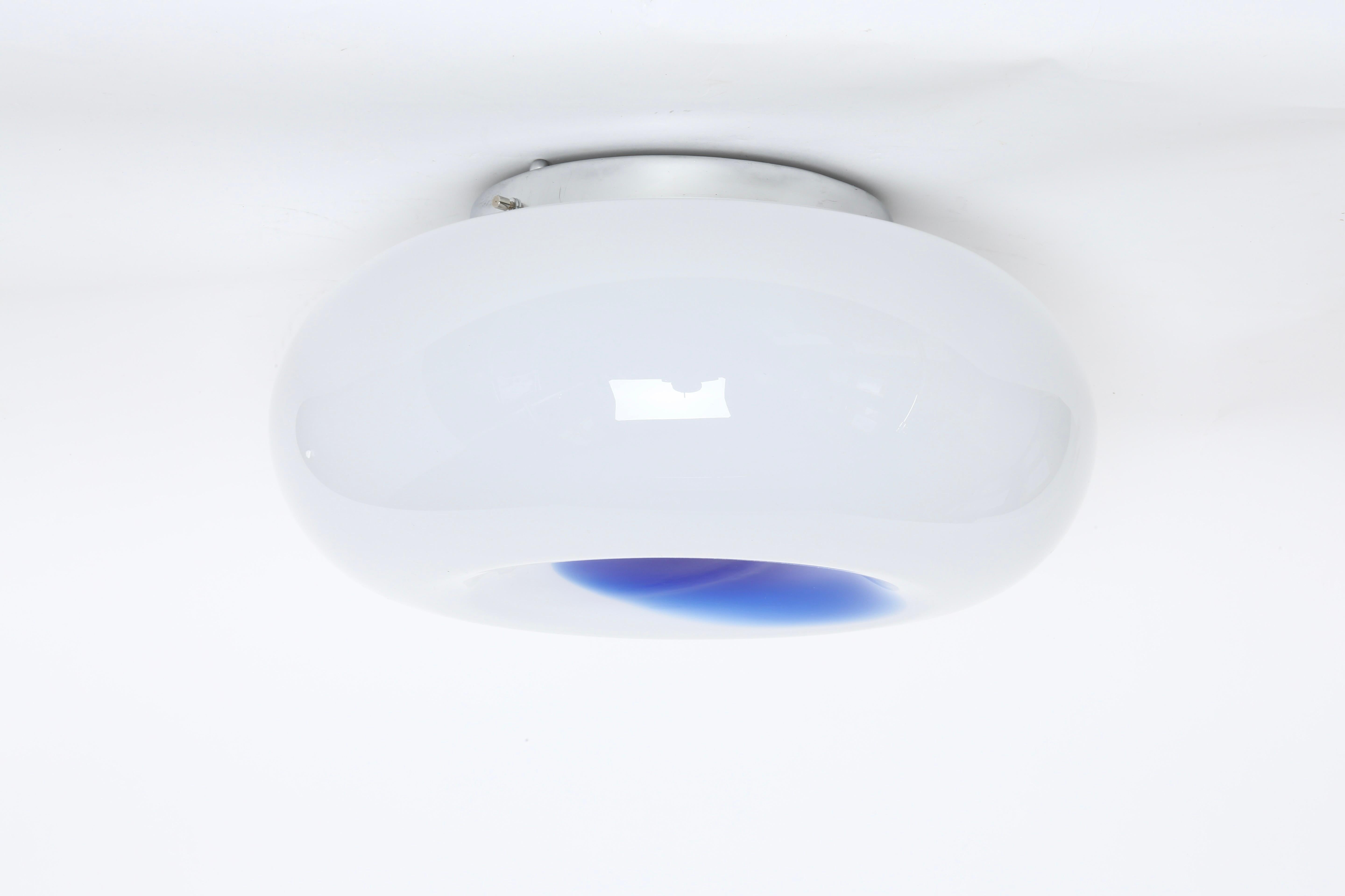 Aluminium Plafonnier à encastrer en verre de Murano, Italie vers les années 1960 en vente