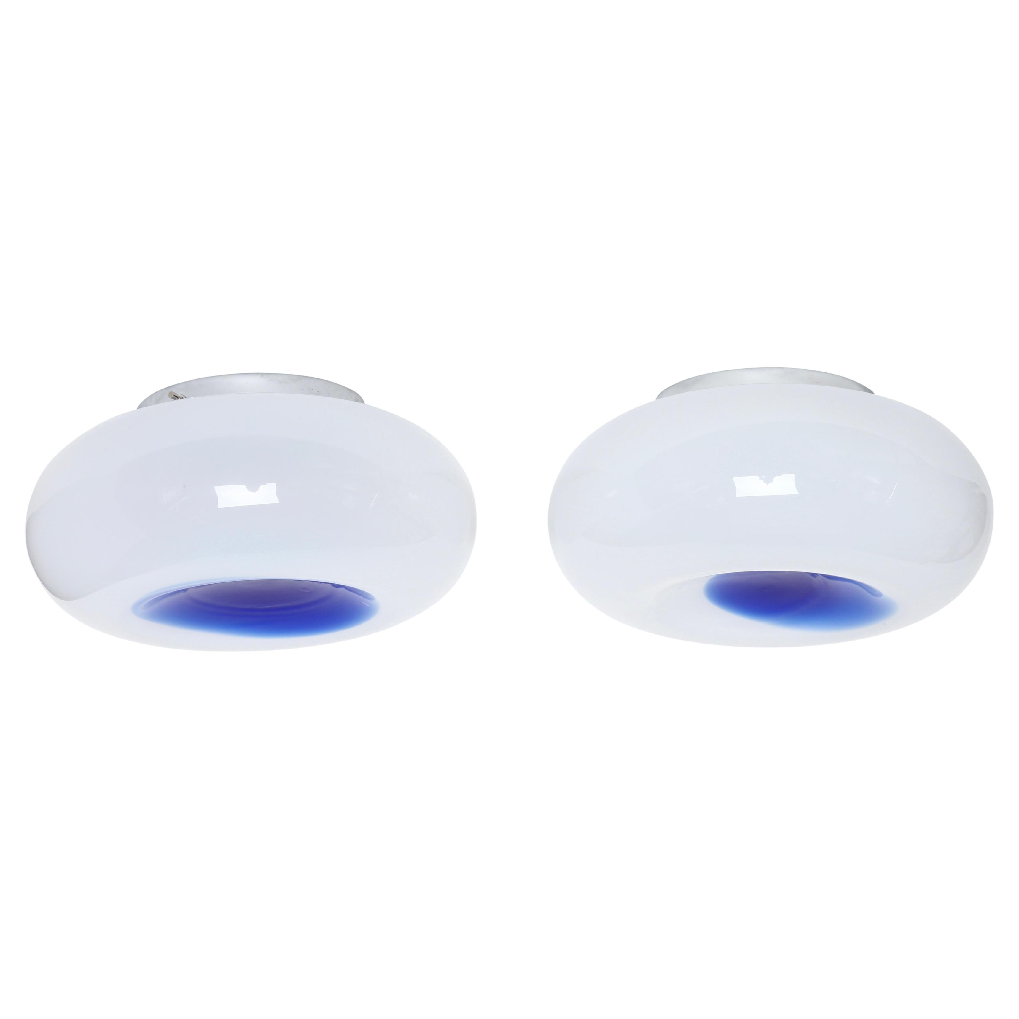 Plafonnier à encastrer en verre de Murano, Italie vers les années 1960