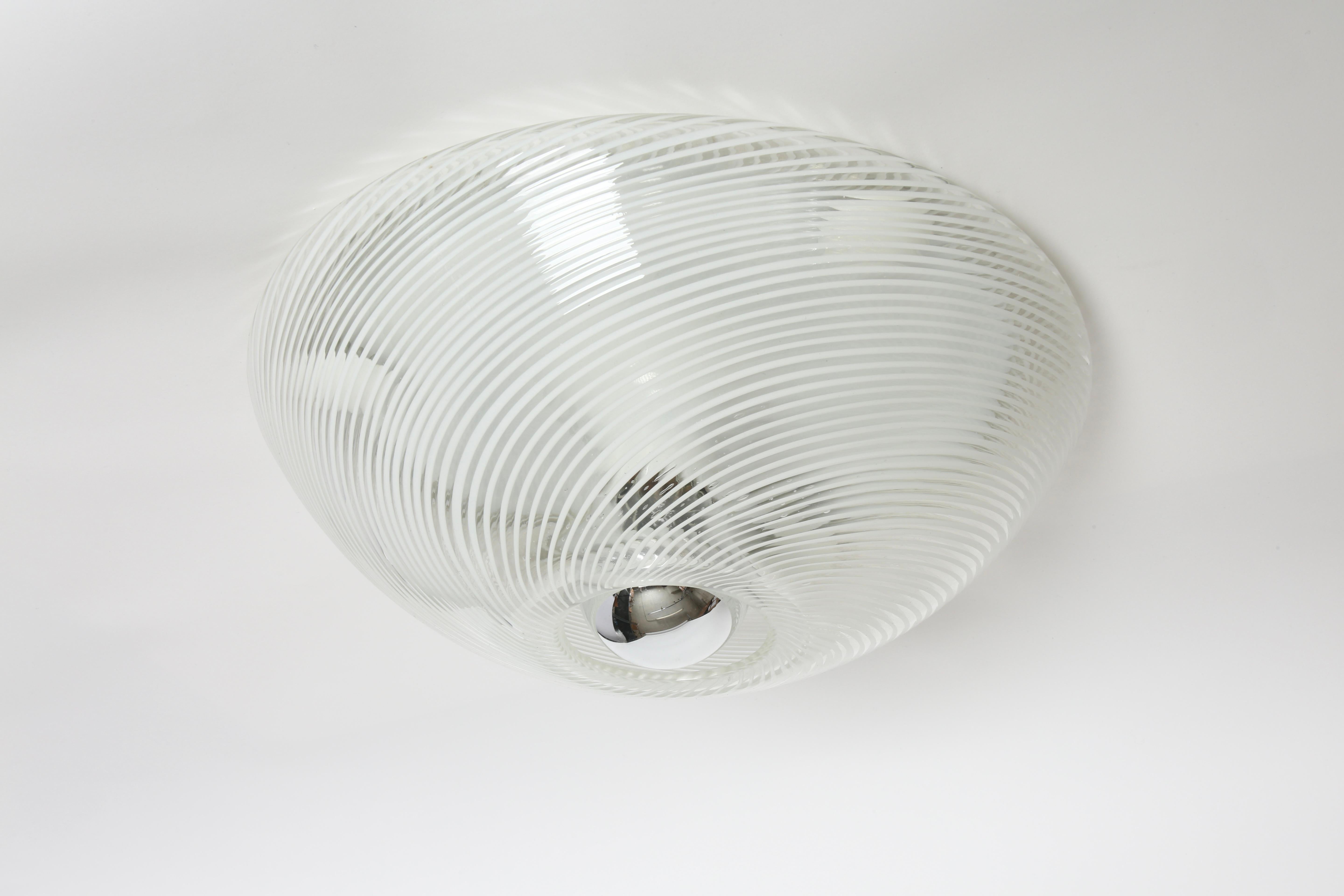 Murano Glass Flush Mount Ceiling or Wall Light, Italy, 1960s For Sale 1