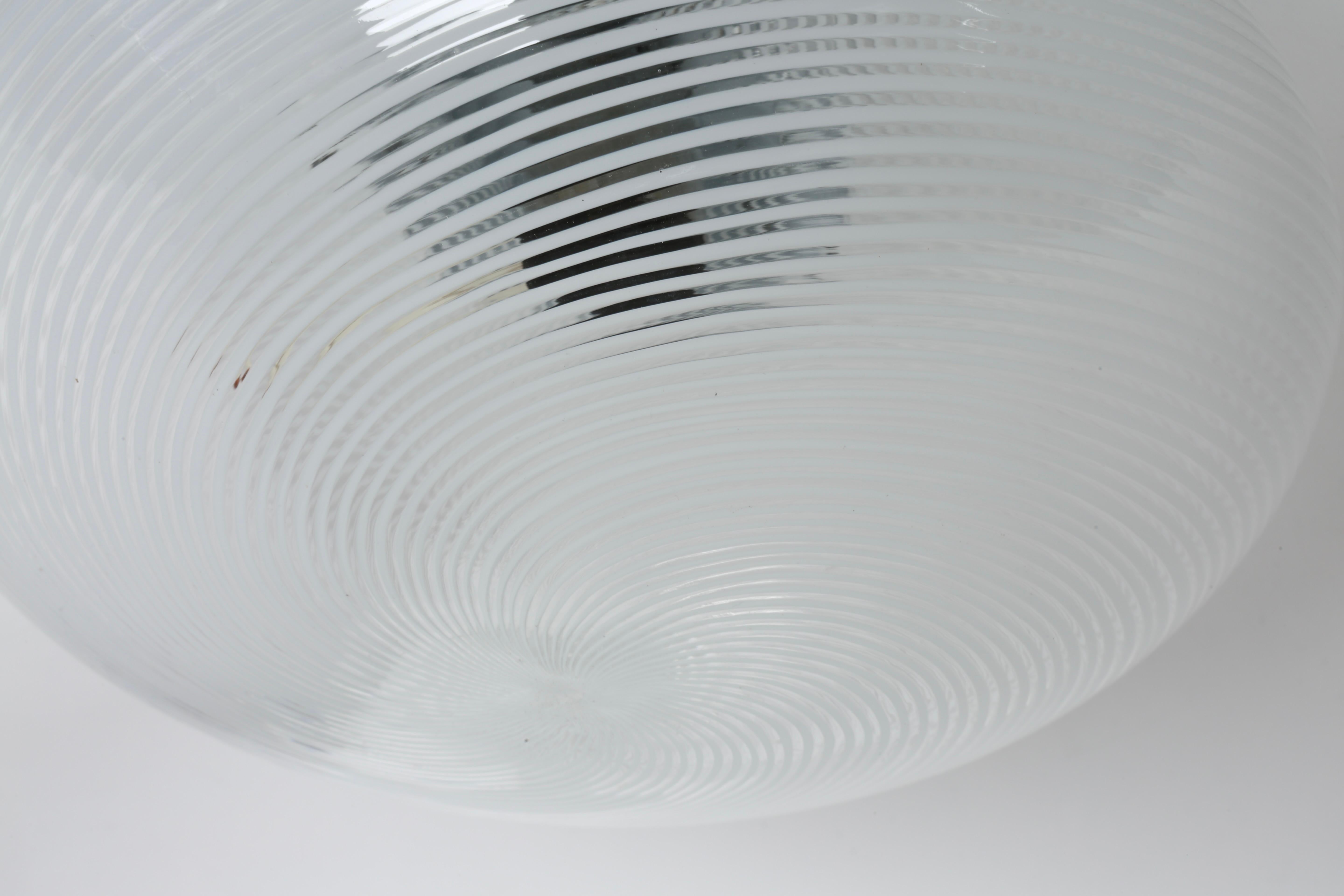 Murano Glass Flush Mount Ceiling or Wall lights, set of 2 Italy circa 1970s Metal en venta