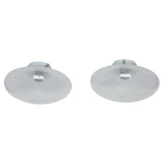 Murano Glass Flush Mount Ceiling or Wall lights, set of 2 Italy circa 1970s