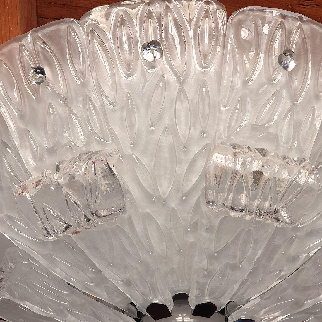 Lampadario a incasso in vetro di Murano anni '80 in vendita 4