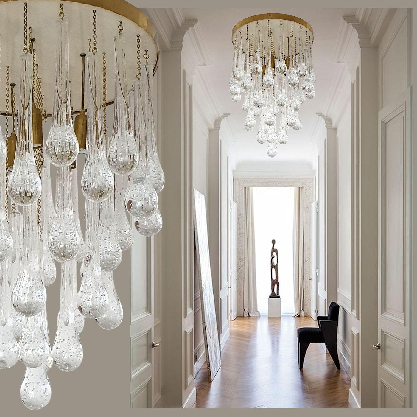 Lámpara empotrada de cristal de Murano años 80 Moderno de mediados de siglo en venta