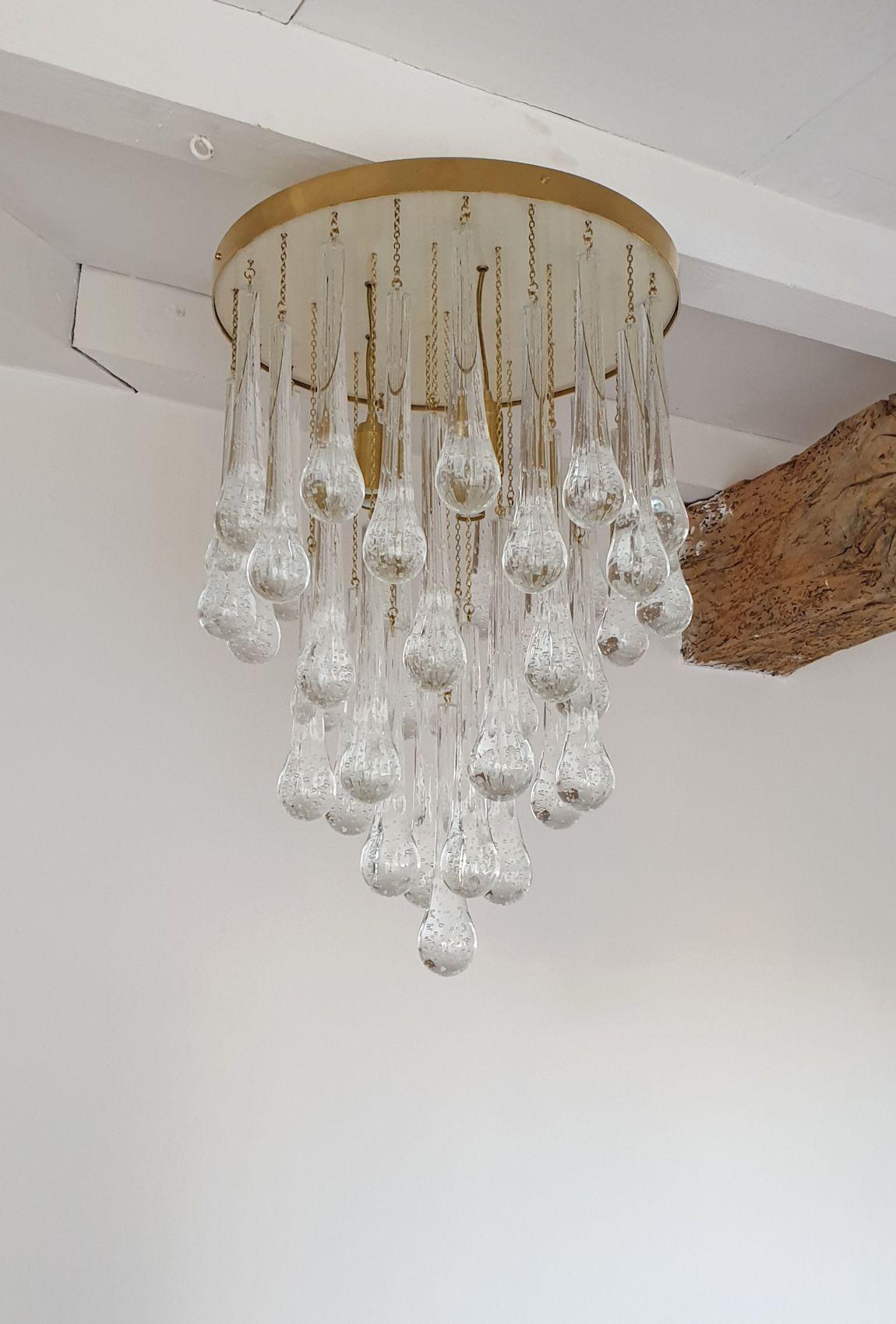 Lámpara empotrada de cristal de Murano años 80 Italiano en venta