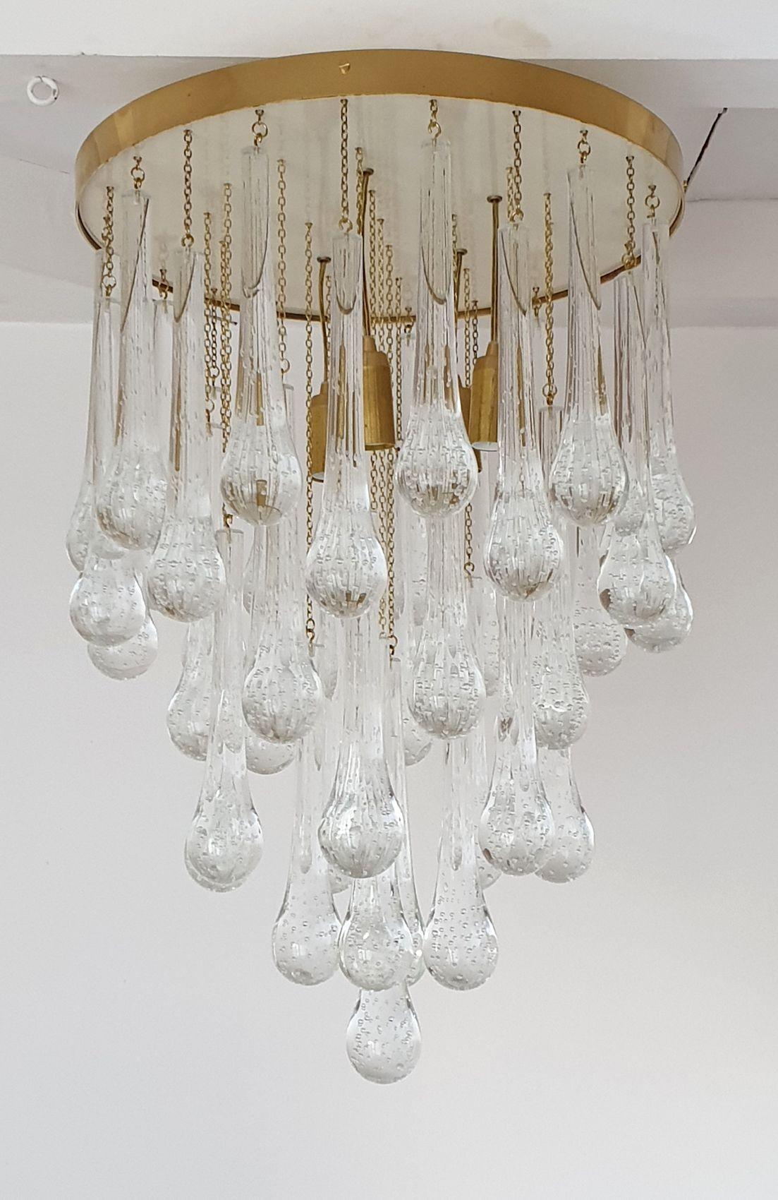 Lámpara empotrada de cristal de Murano años 80 en Excelente estado para la venta en Dallas, TX