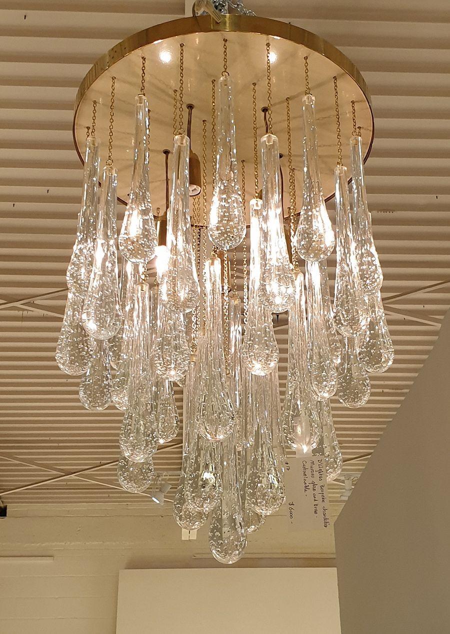 Lámpara empotrada de cristal de Murano años 80 Latón en venta