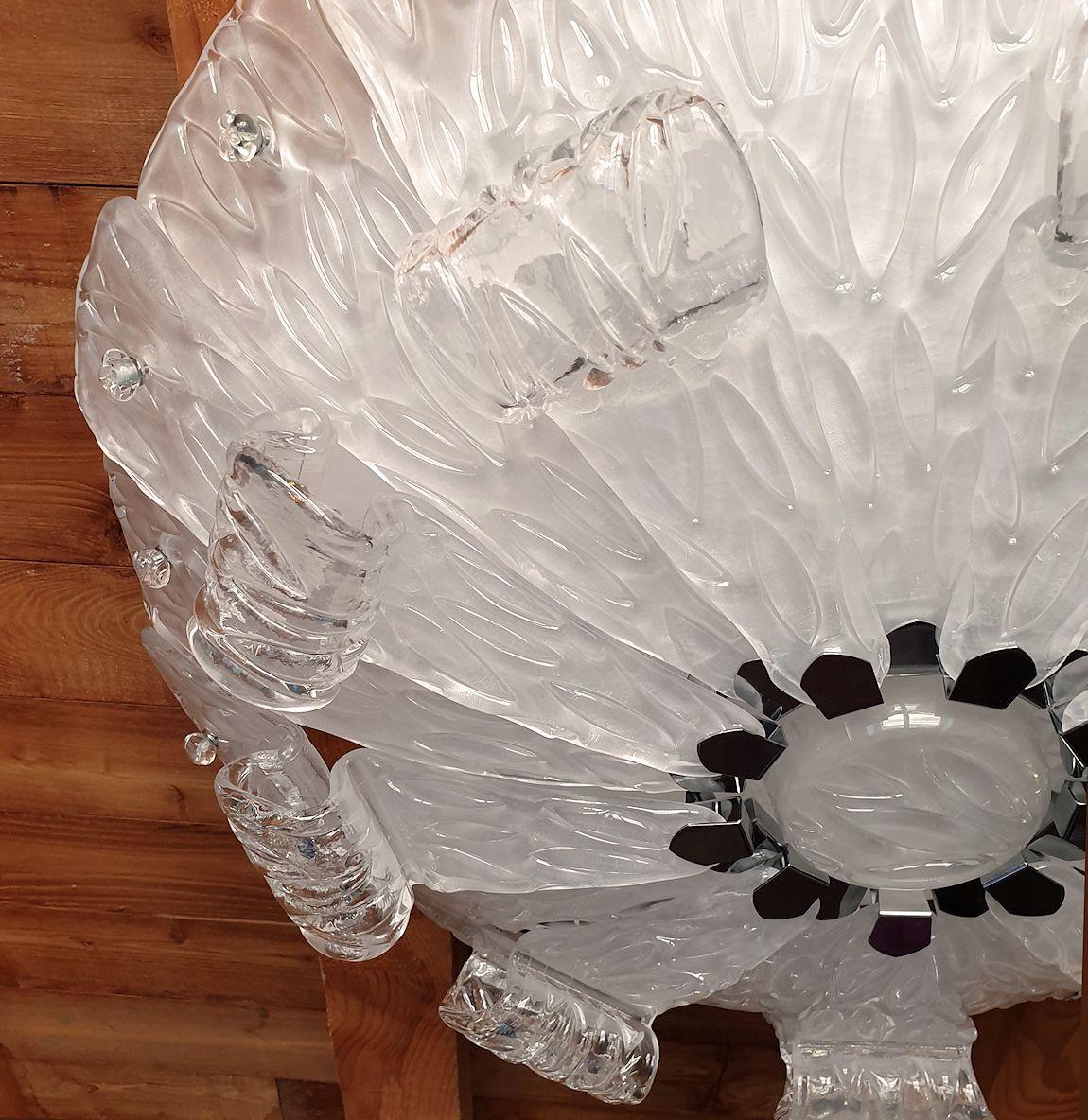 Lampadario a incasso in vetro di Murano anni '80 in vendita 1