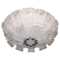 Lampadario a incasso in vetro di Murano anni '80