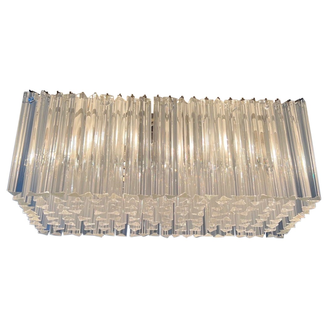 Murano Glass Flush Mount Chandelier by Paolo Venini, 1970s For Sale