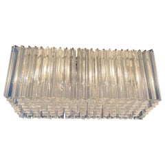 Murano Glas Flush Mount Kronleuchter von Paolo Venini, 1970er Jahre