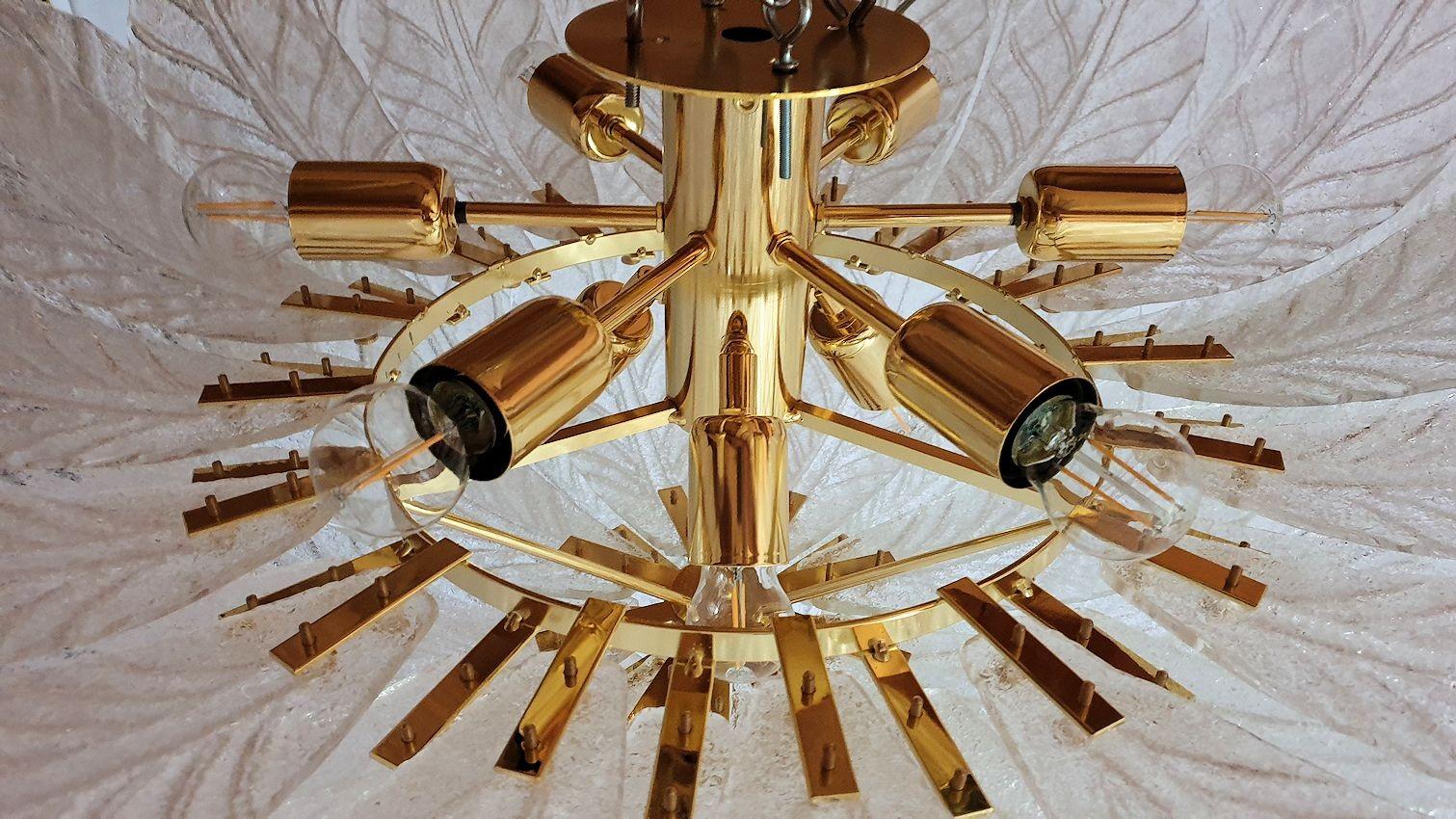 Murano glass flush-mount chandelier For Sale 4