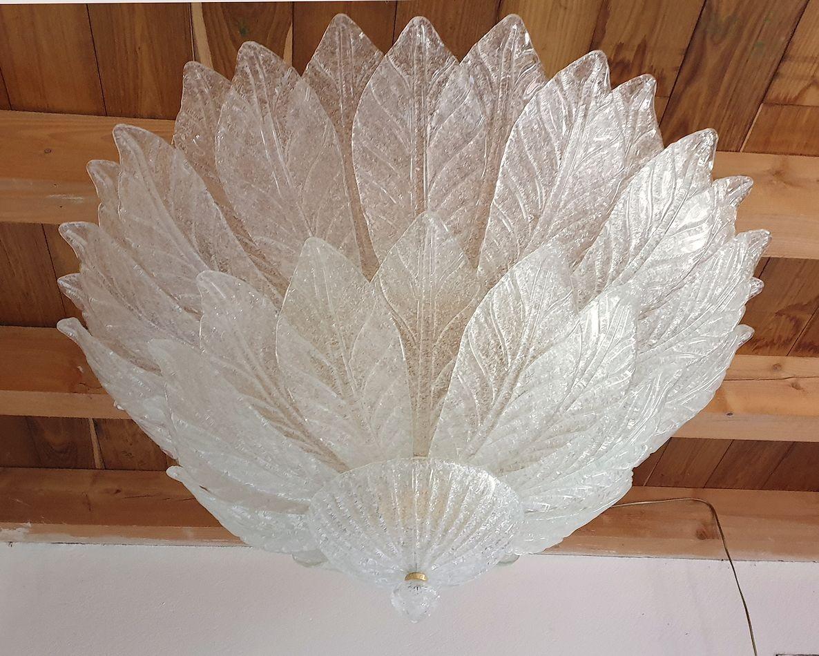 Mid-Century Modern Murano glass flush-mount chandelier For Sale