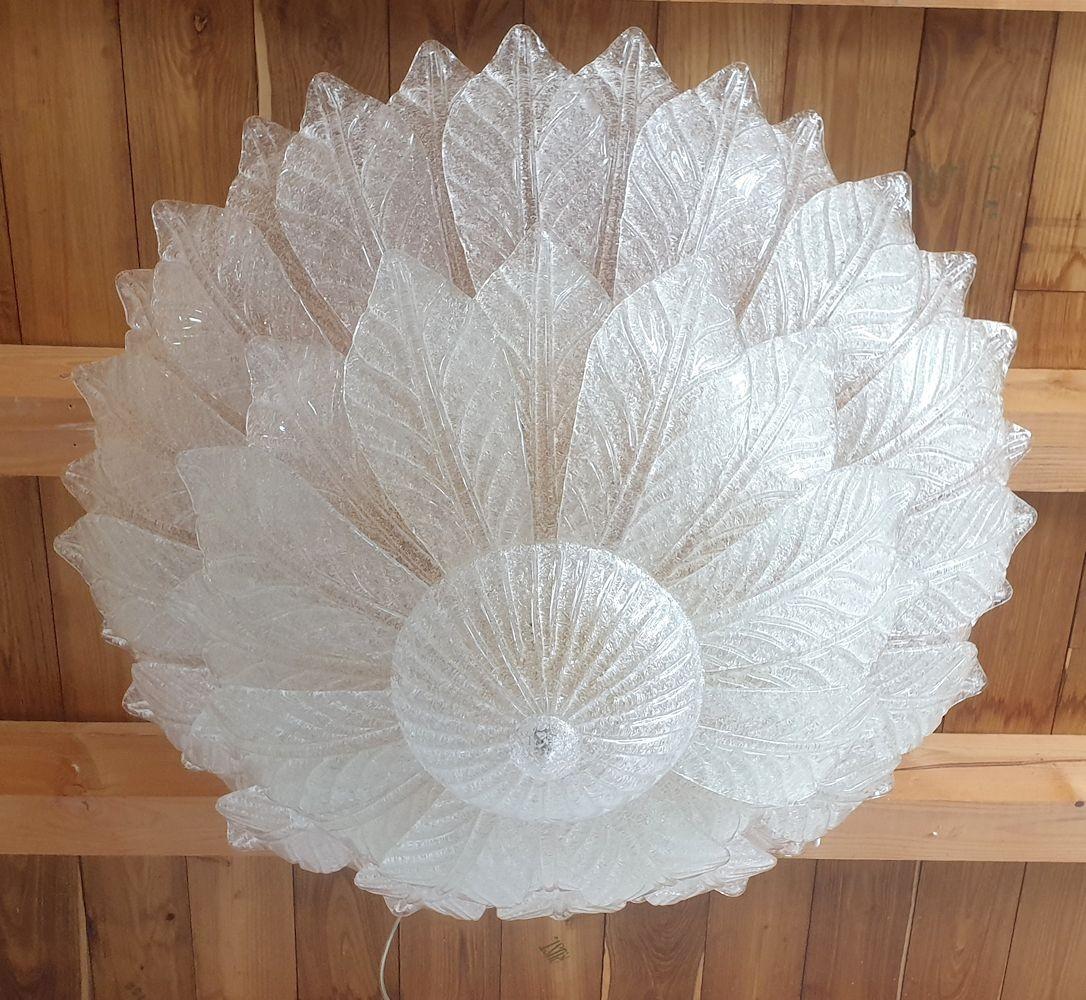 Italian Murano glass flush-mount chandelier For Sale