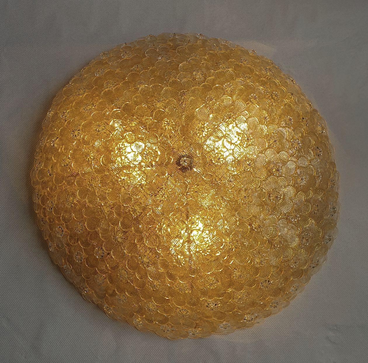 Lampadario a incasso in vetro di Murano, Italia In condizioni ottime in vendita a Dallas, TX