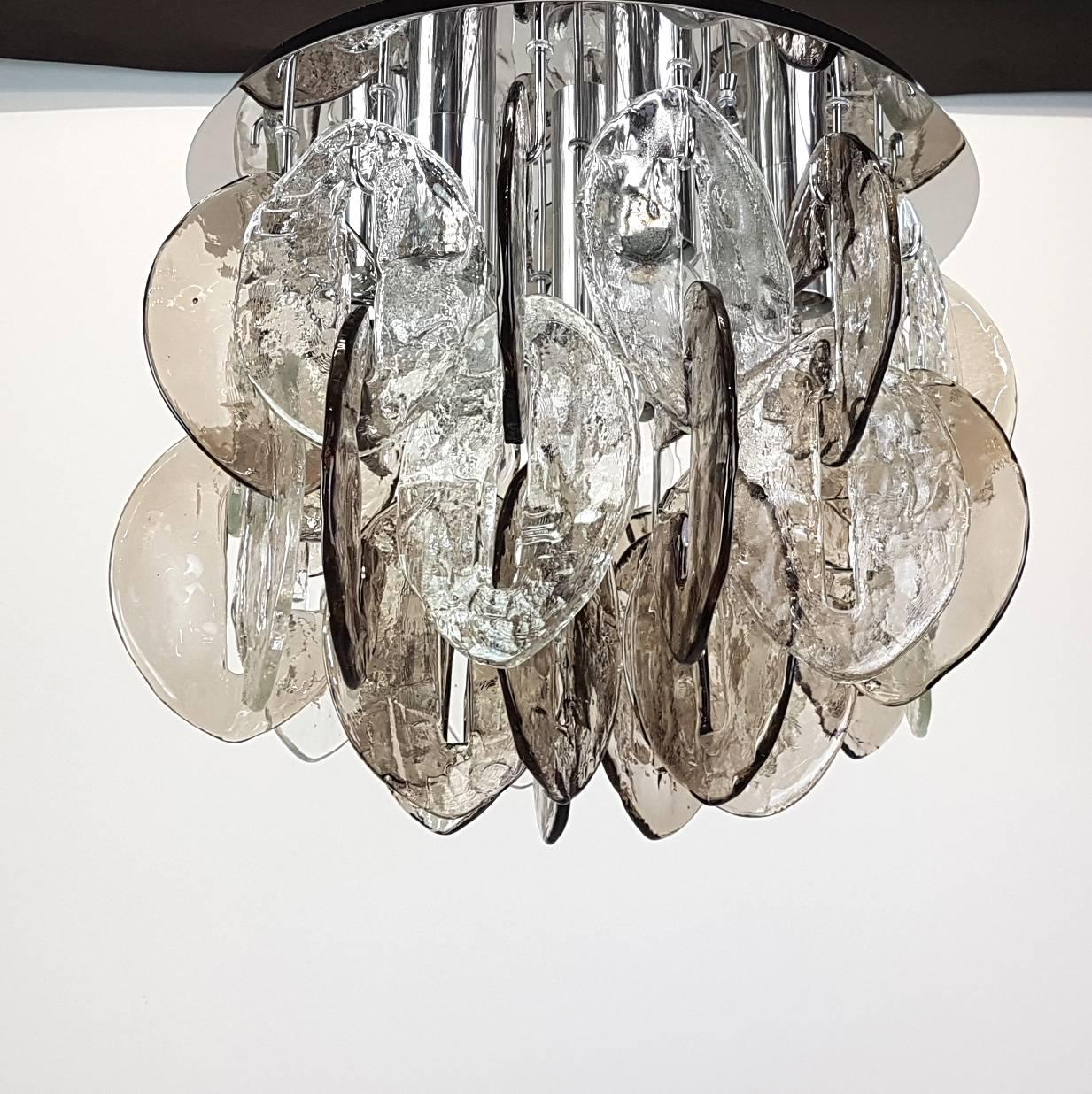 Murano Glass Flush Mount Designed by Carlo Nason for Kalmar, 1960s 2