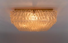 Murano Glass Flush Mount Lamp with Crocodile Skin Surface Texture by Hillebrand