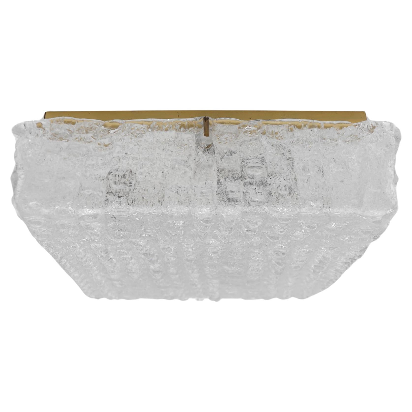 Unterputzlampe aus Murano-Glas mit Krokodilhaut-Oberflächentextur von Hillebrand im Angebot