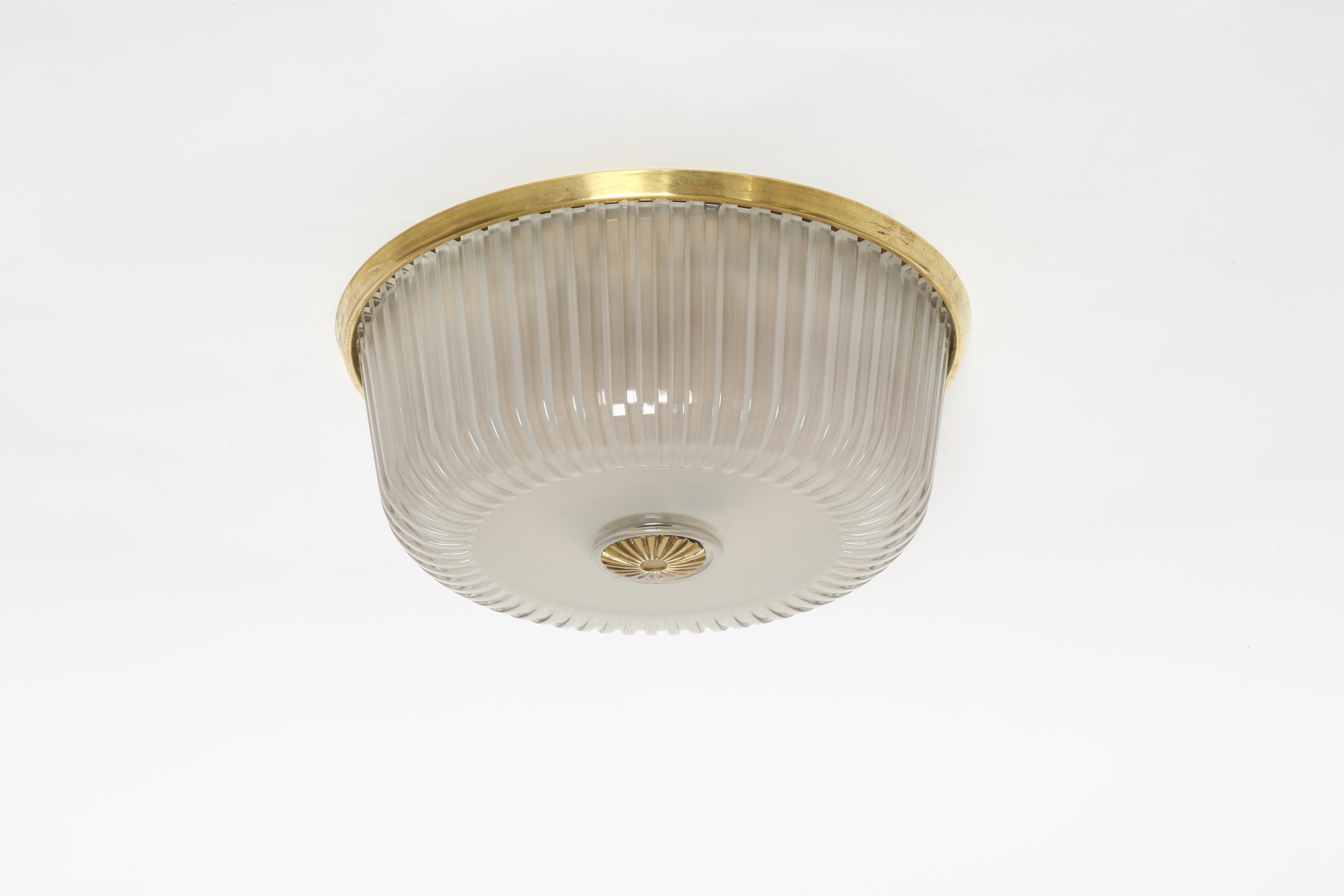 Mid-Century Modern Murano Glass Flush Mount Light by Seguso