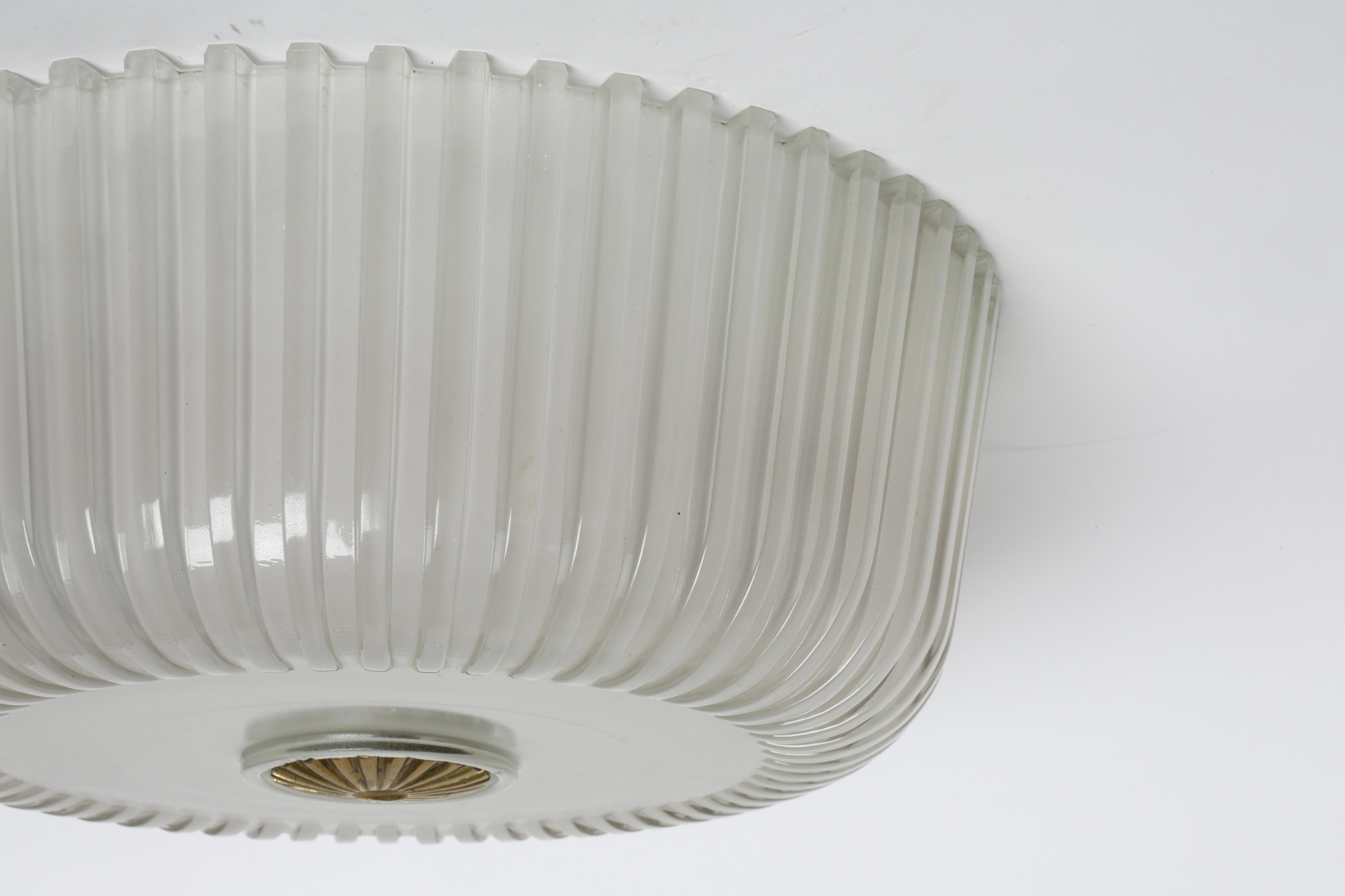 Mid-Century Modern Murano Glass Flush Mount Light by Seguso For Sale