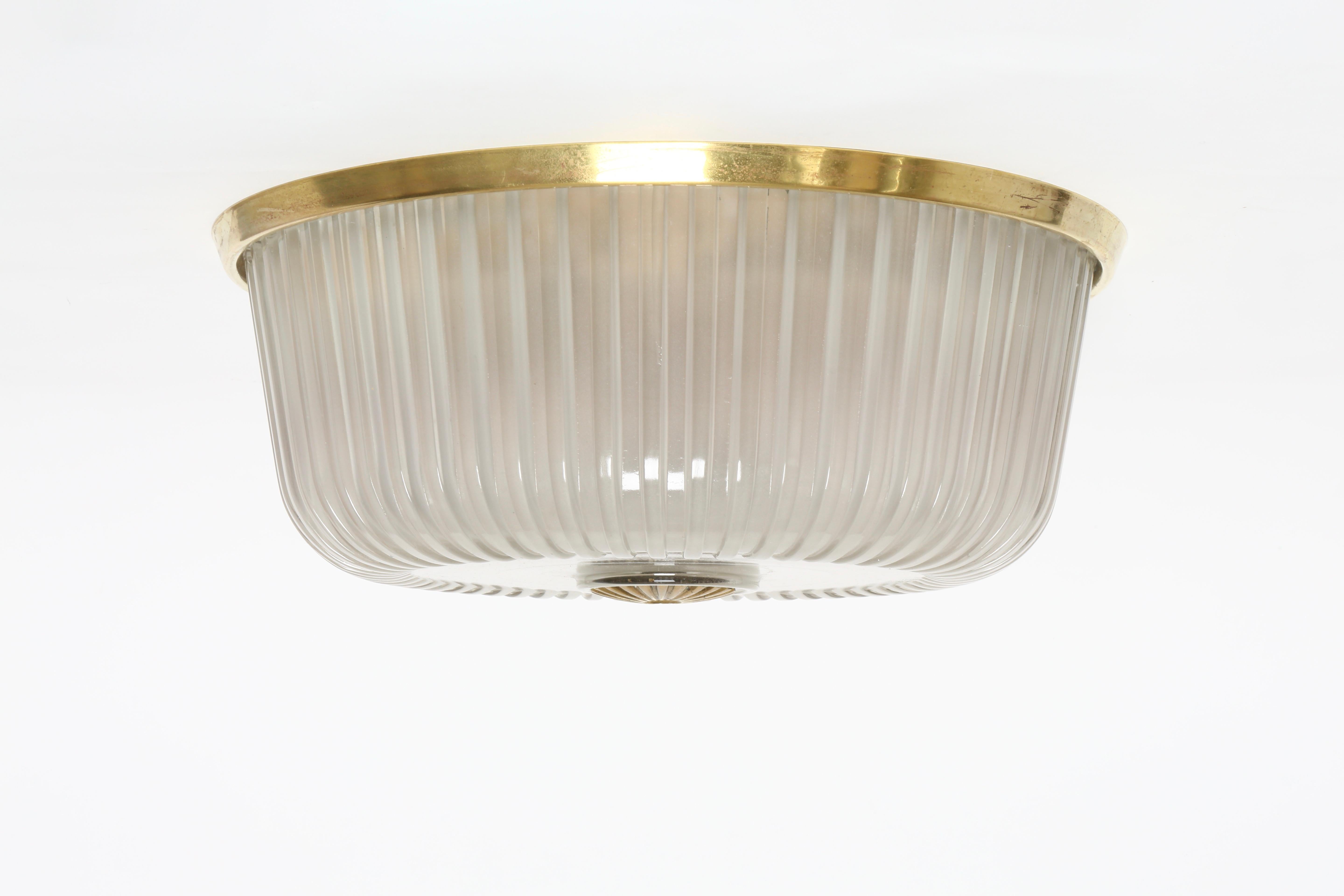 Murano Glass Flush Mount Light by Seguso In Good Condition In Brooklyn, NY