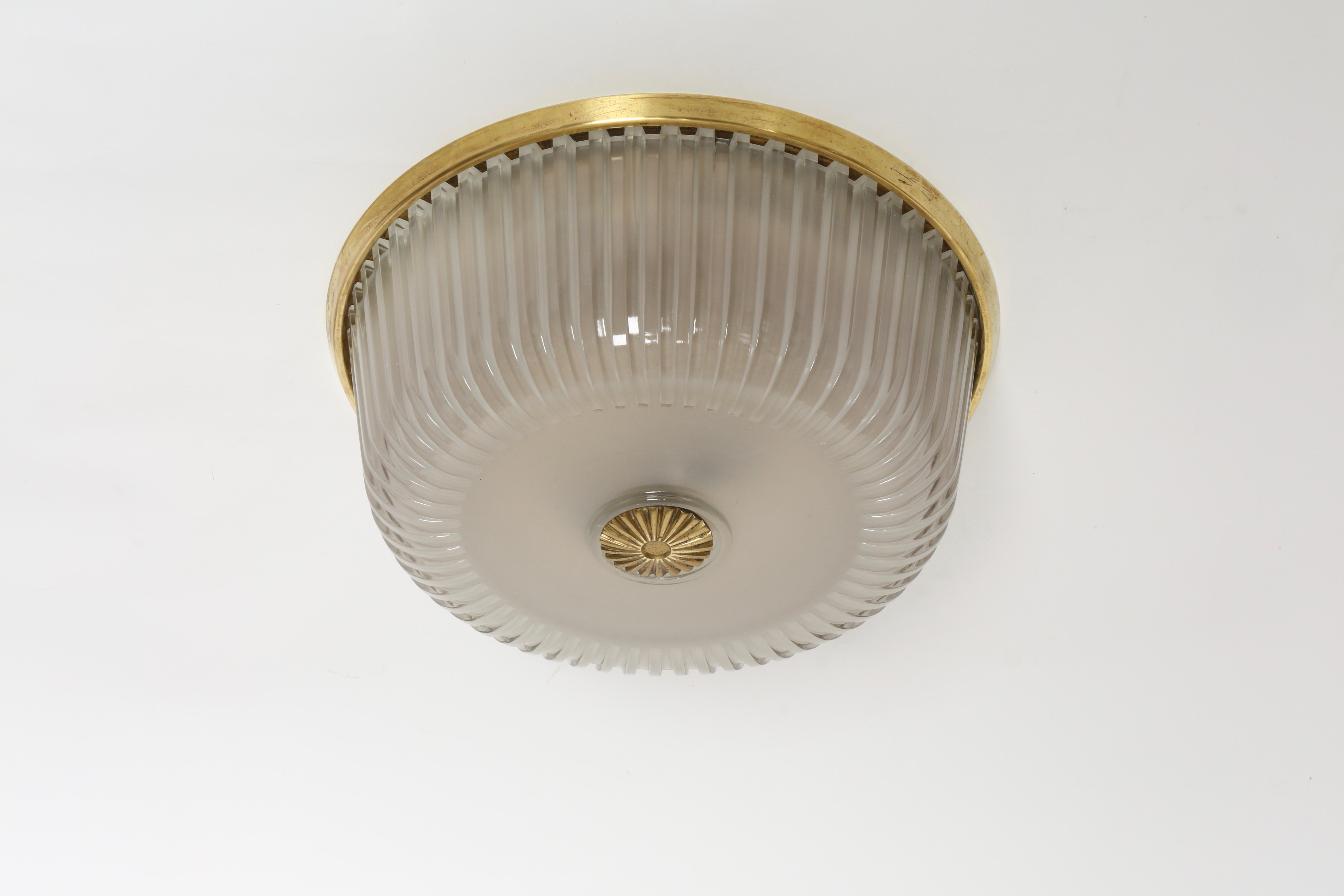 Metal Murano Glass Flush Mount Light by Seguso